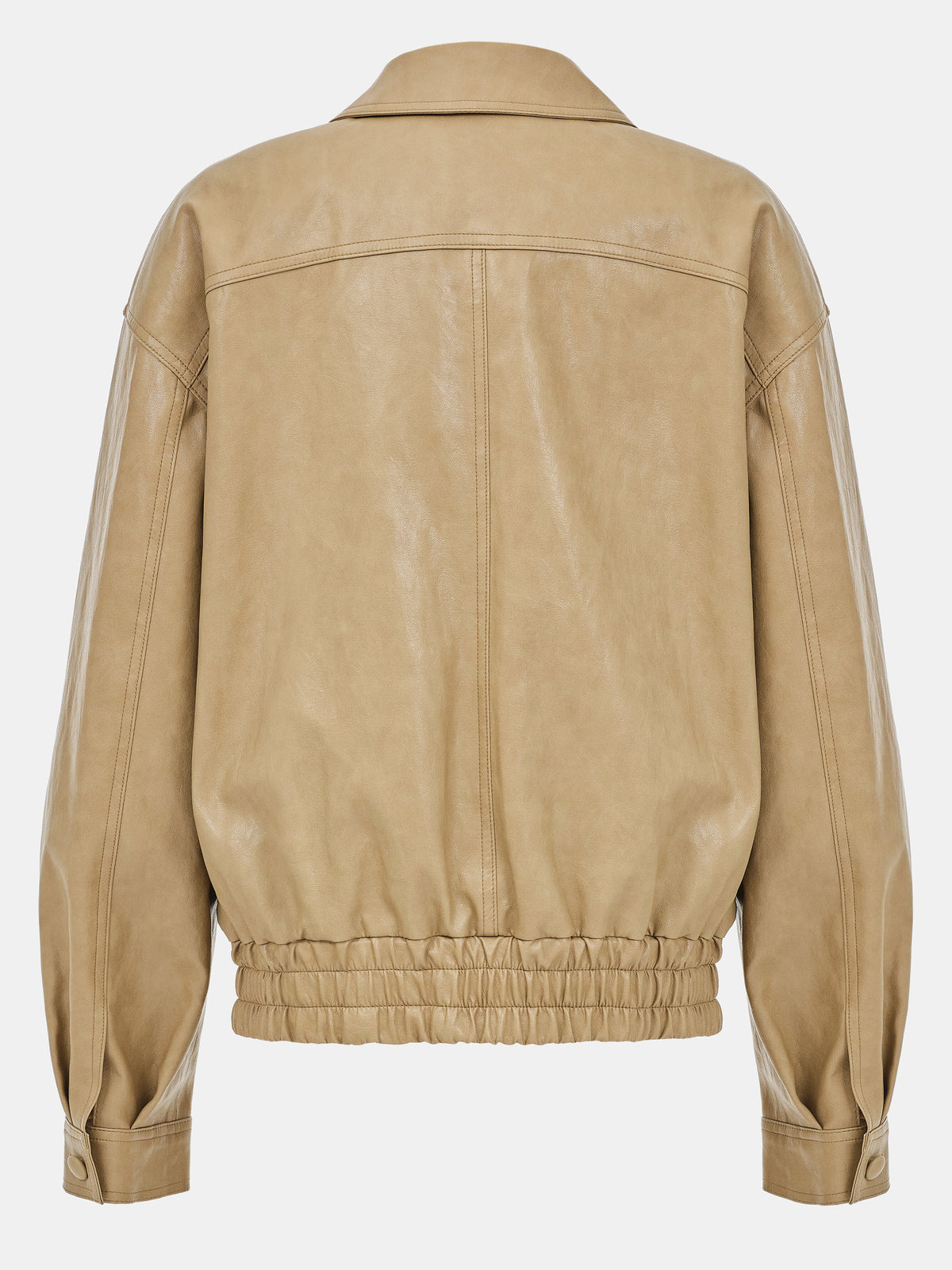 Faux-Leather Bomber Jacket, Butter