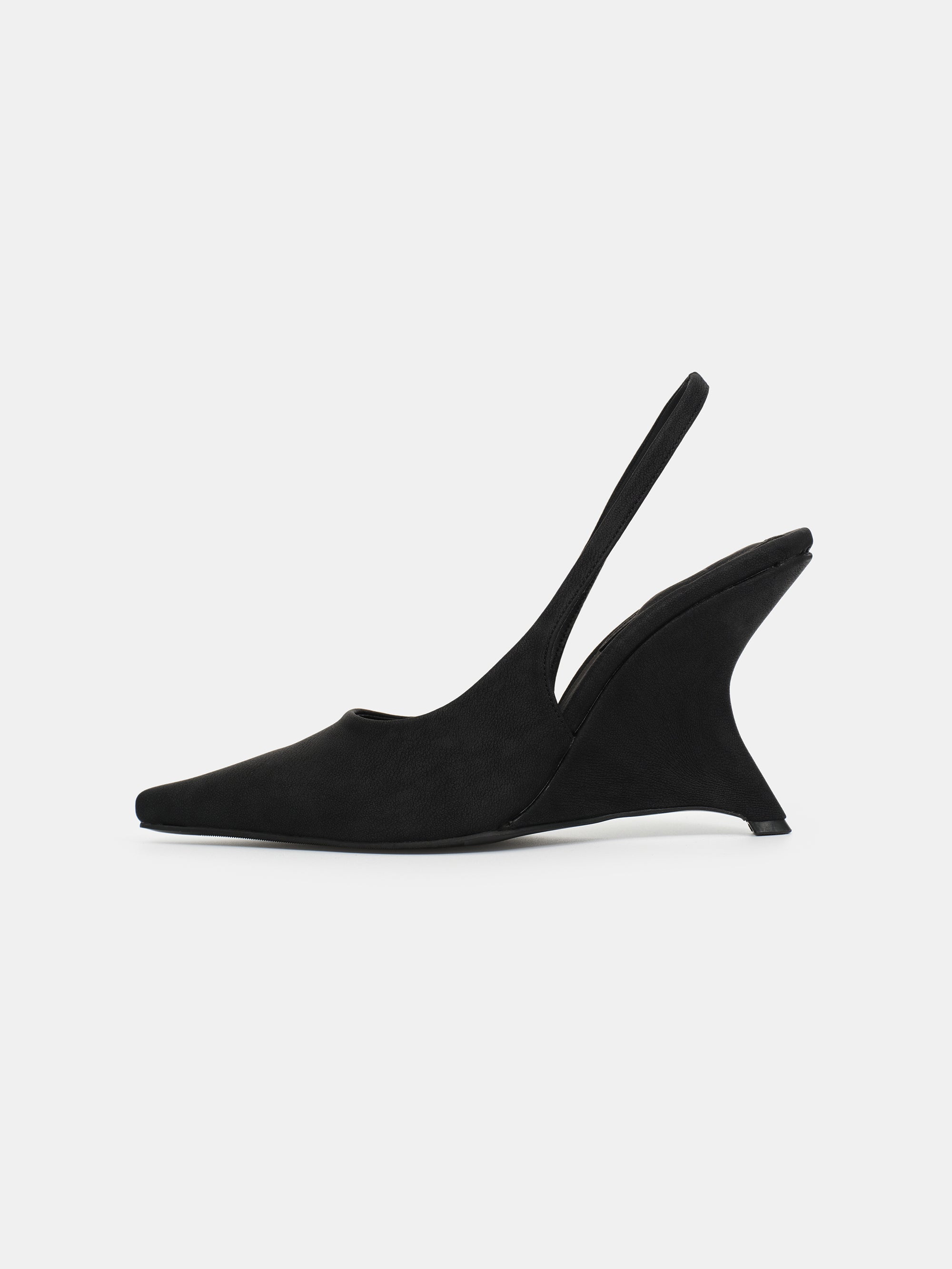 Slingback Wedge Heels, Black