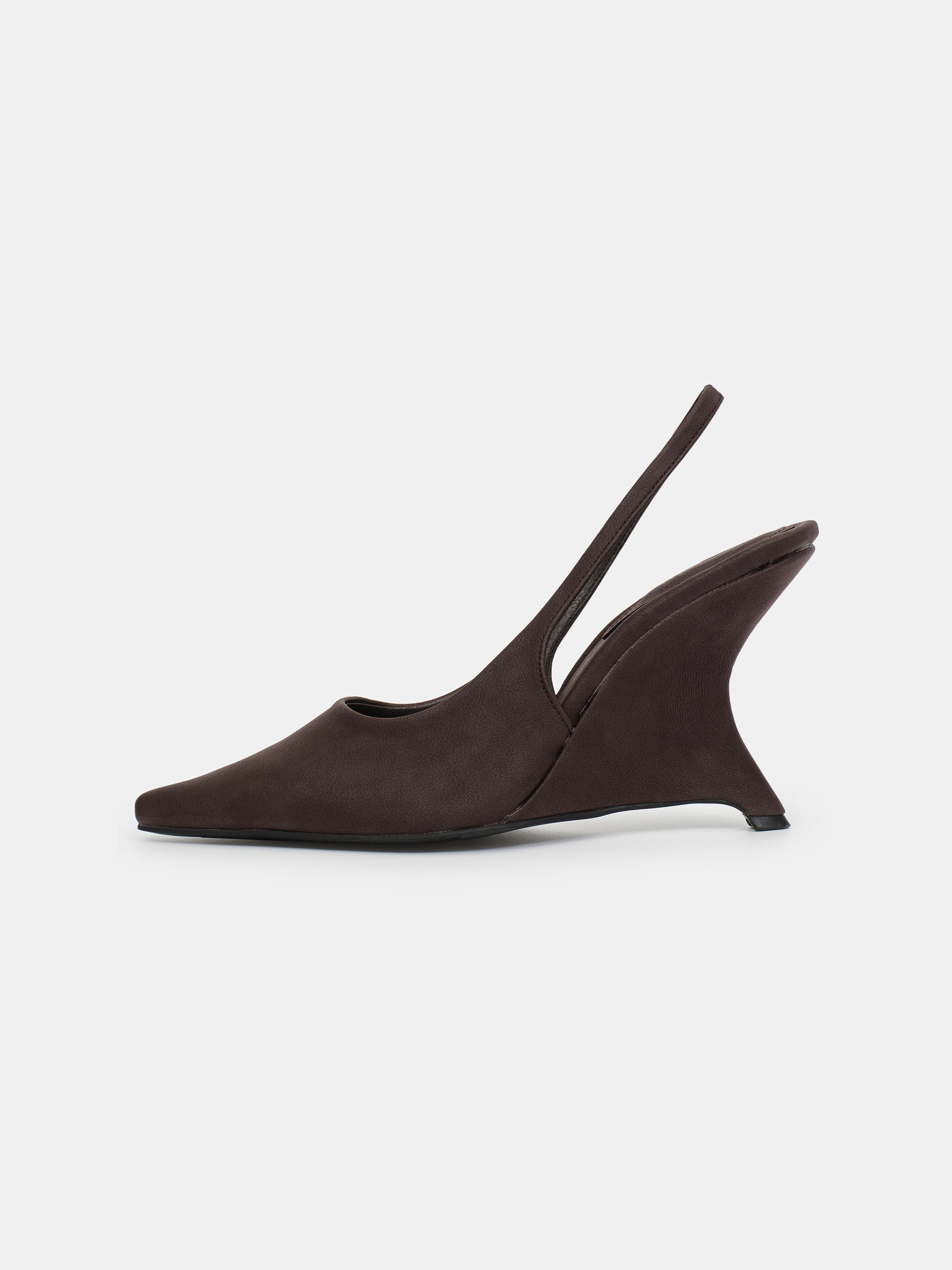 Slingback Wedge Heels, Chocolate