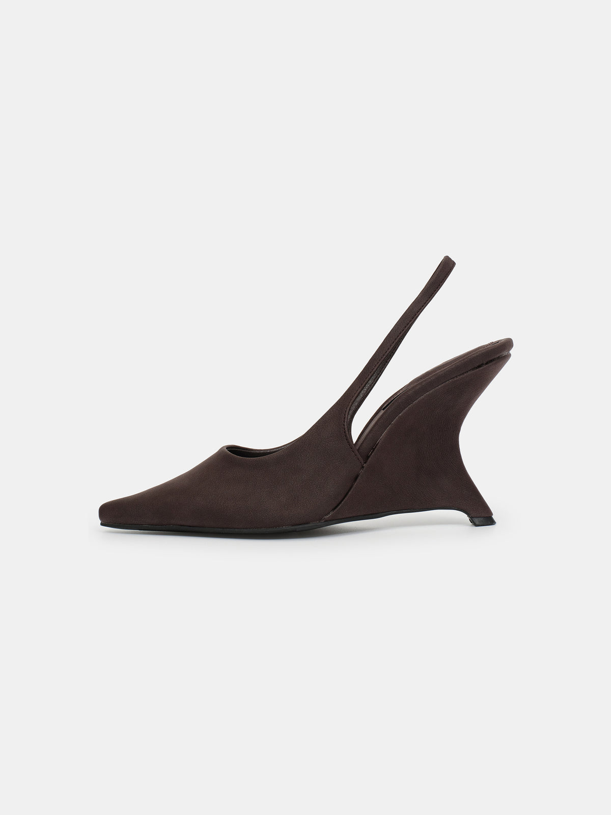 Slingback Wedge Heels, Chocolate