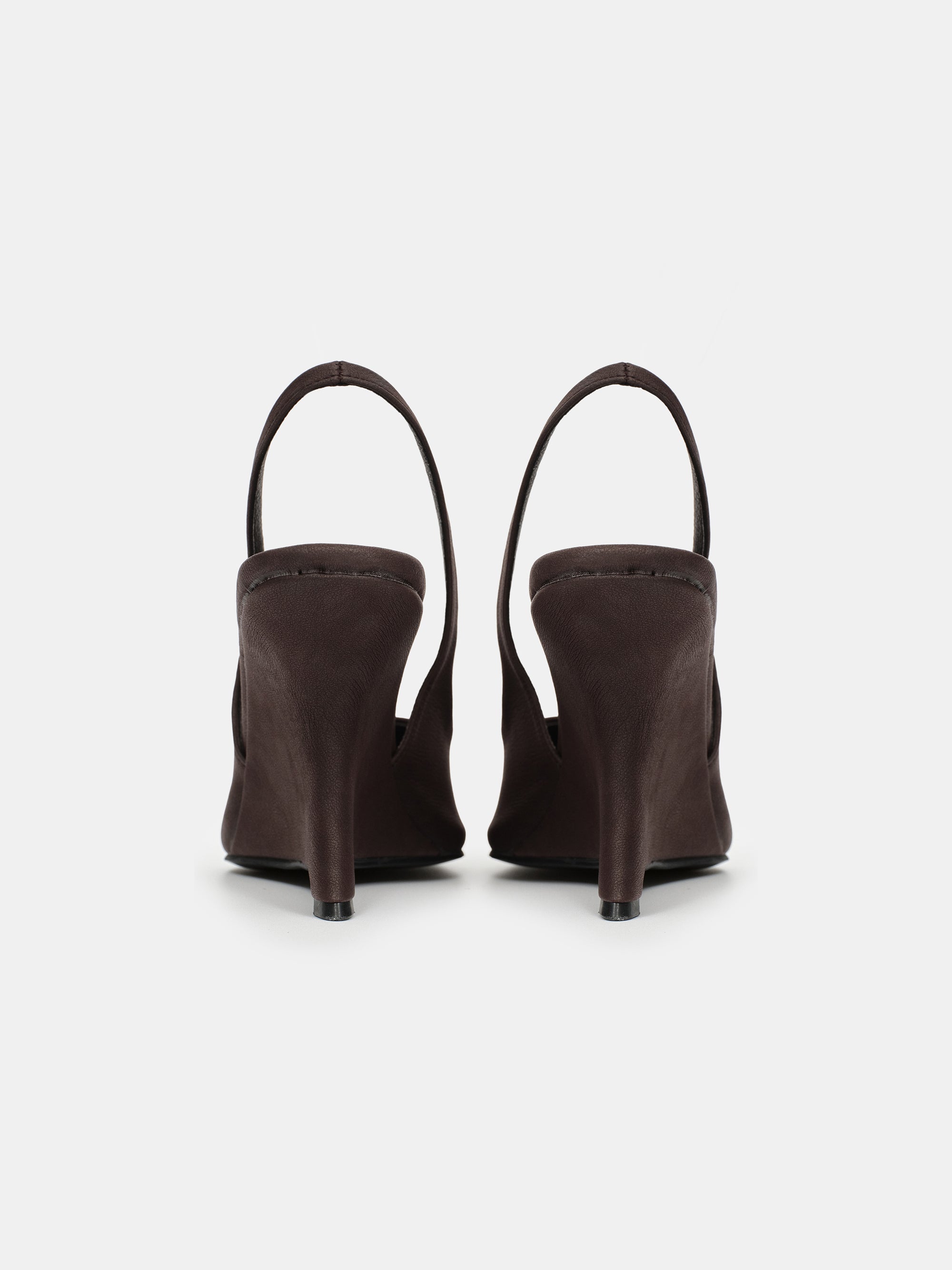 Slingback Wedge Heels, Chocolate