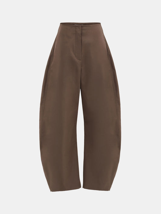 Edolo Barrel-Leg Trousers, Brown