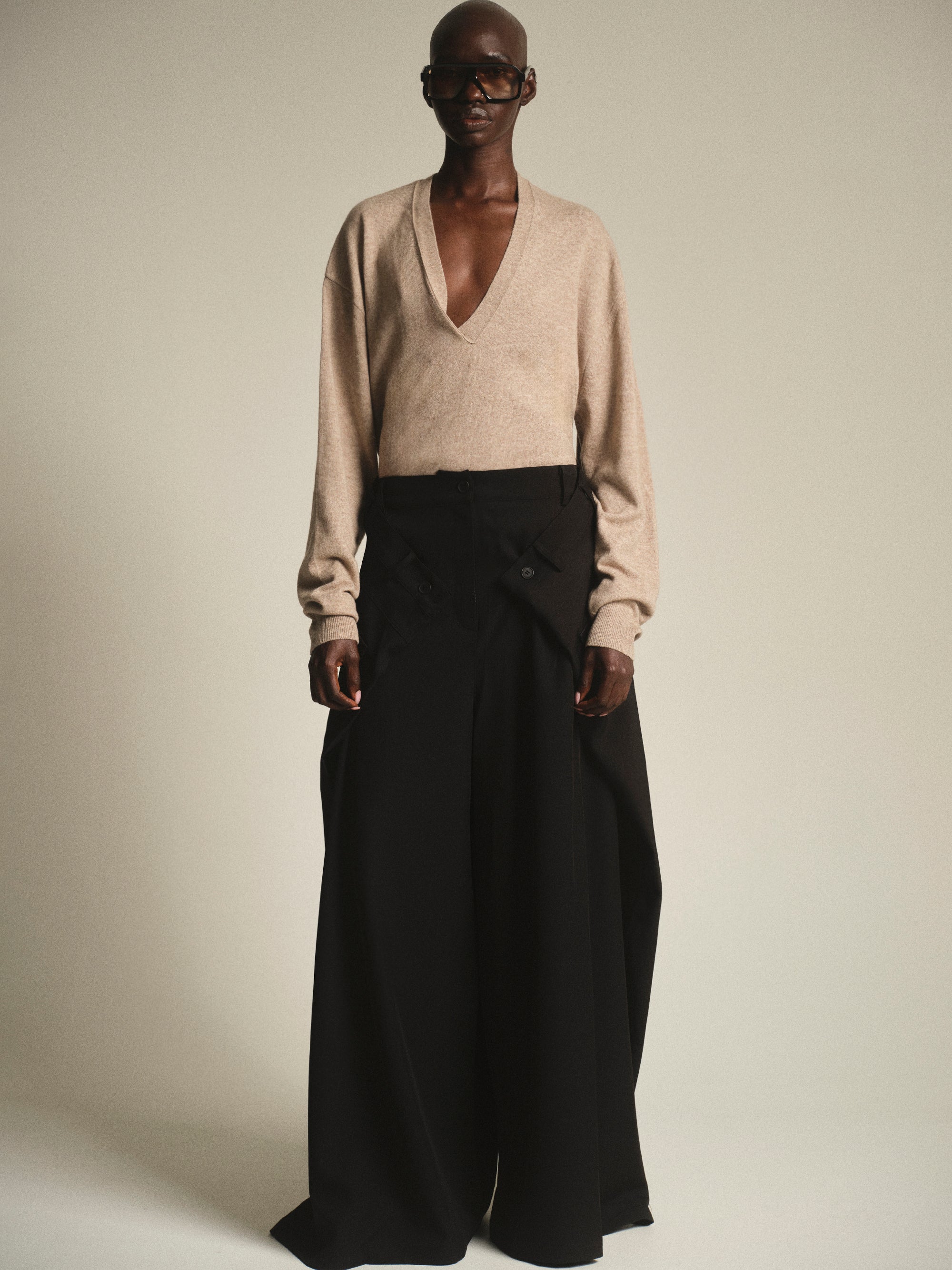 Double Flap Cargo Trousers, Black