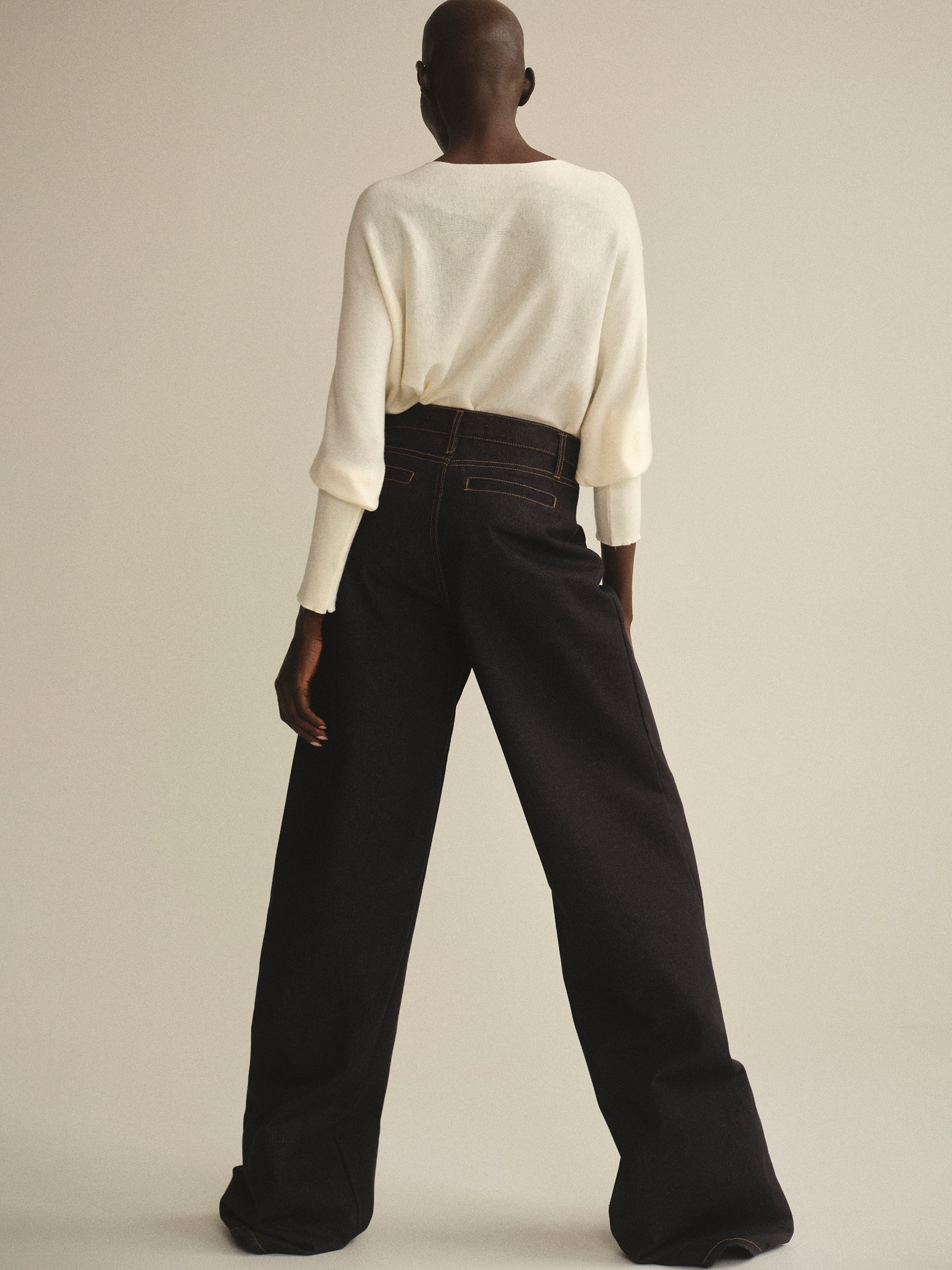 High Rise Wide Leg Jeans, Raw Wash