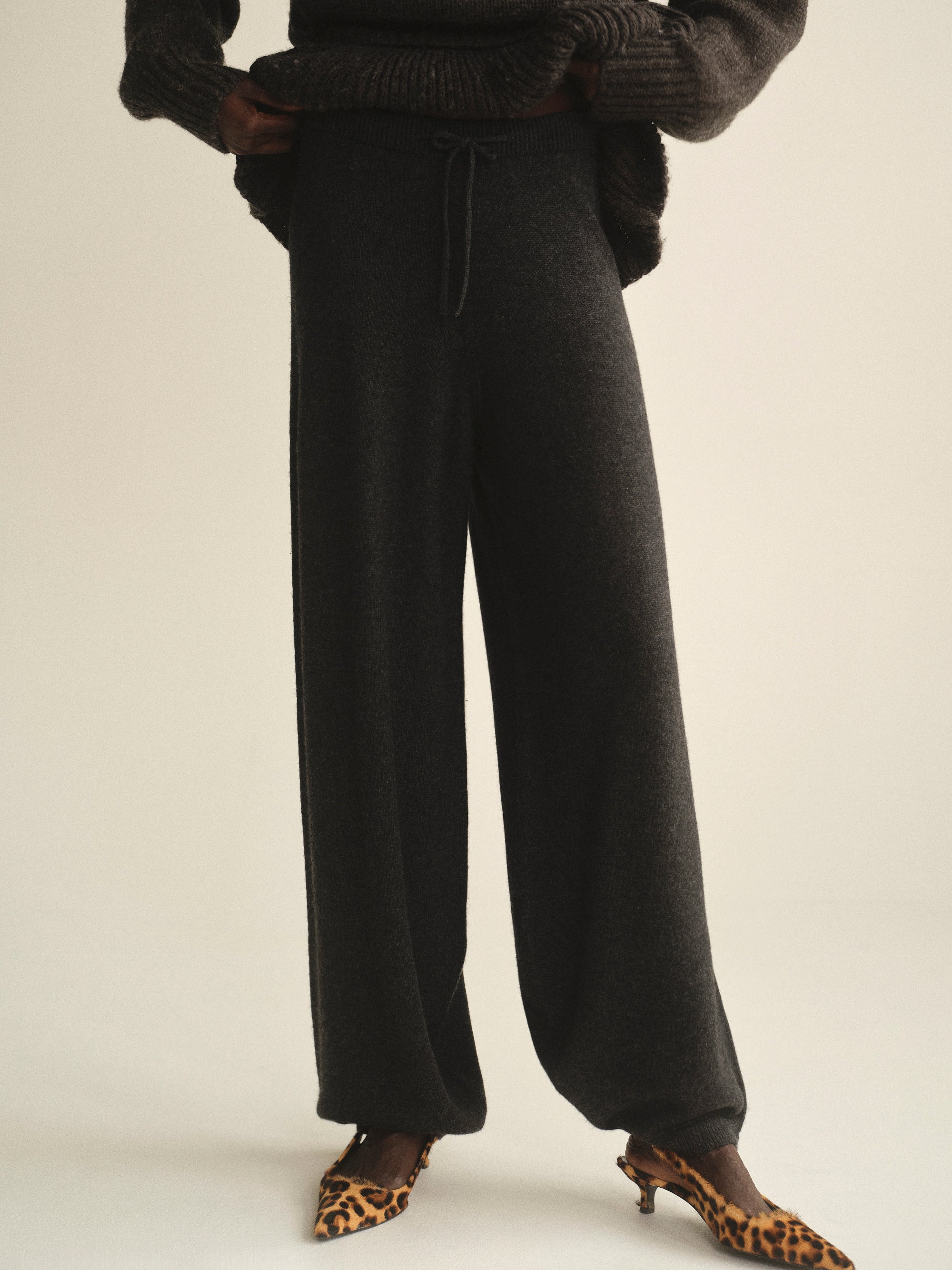 Knit Jogger Pants, Charcoal
