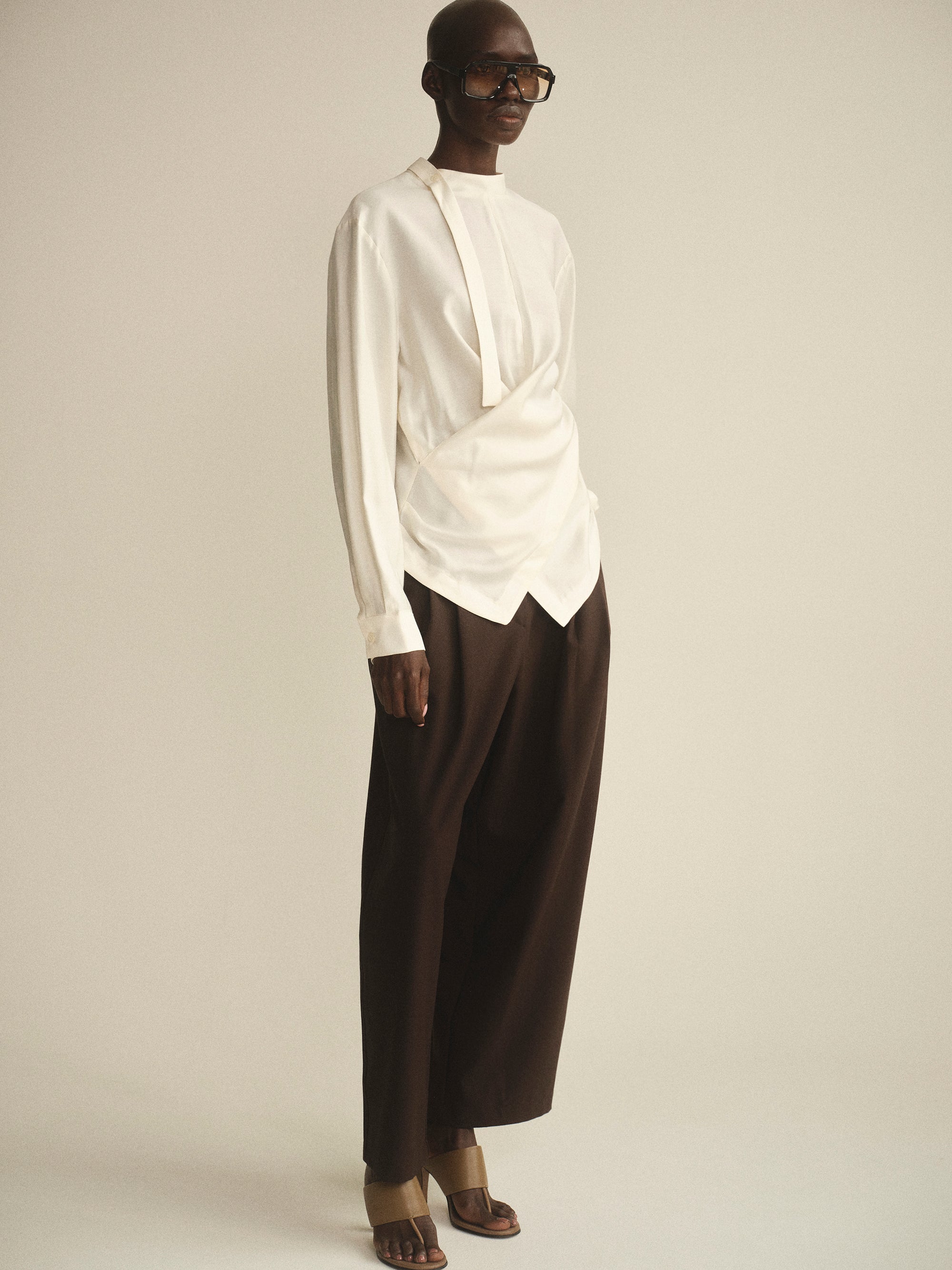 Overlapped Blouse, Ivory