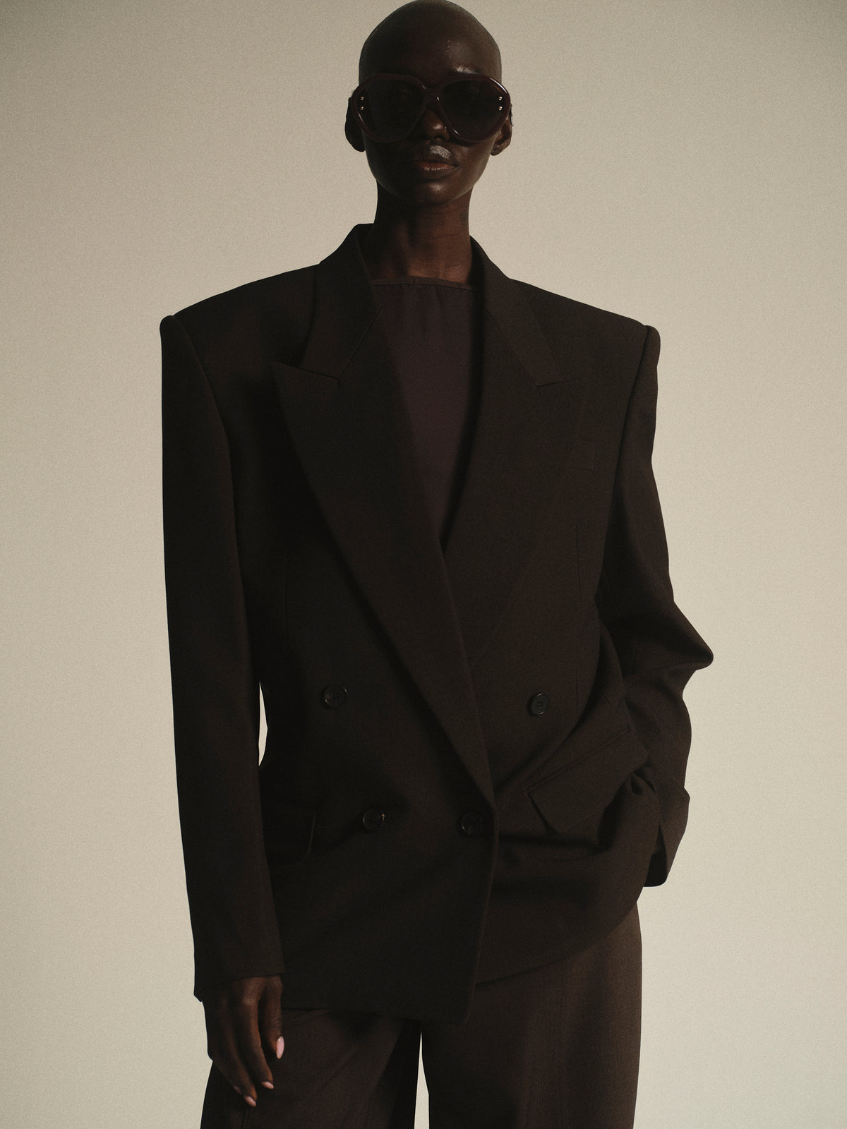 Gelso Double Breasted Blazer, Brown
