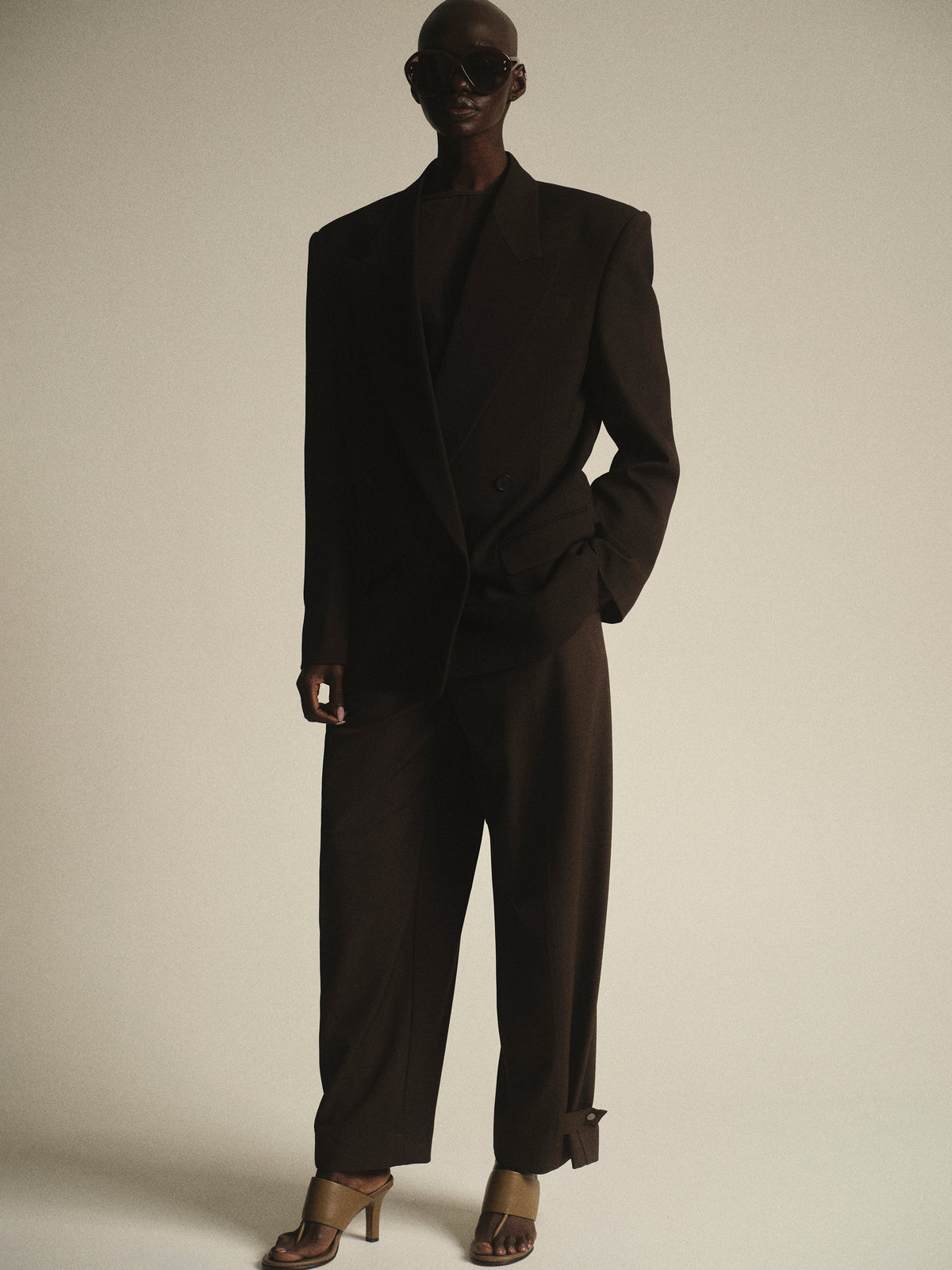 Gelso Double Breasted Blazer, Brown
