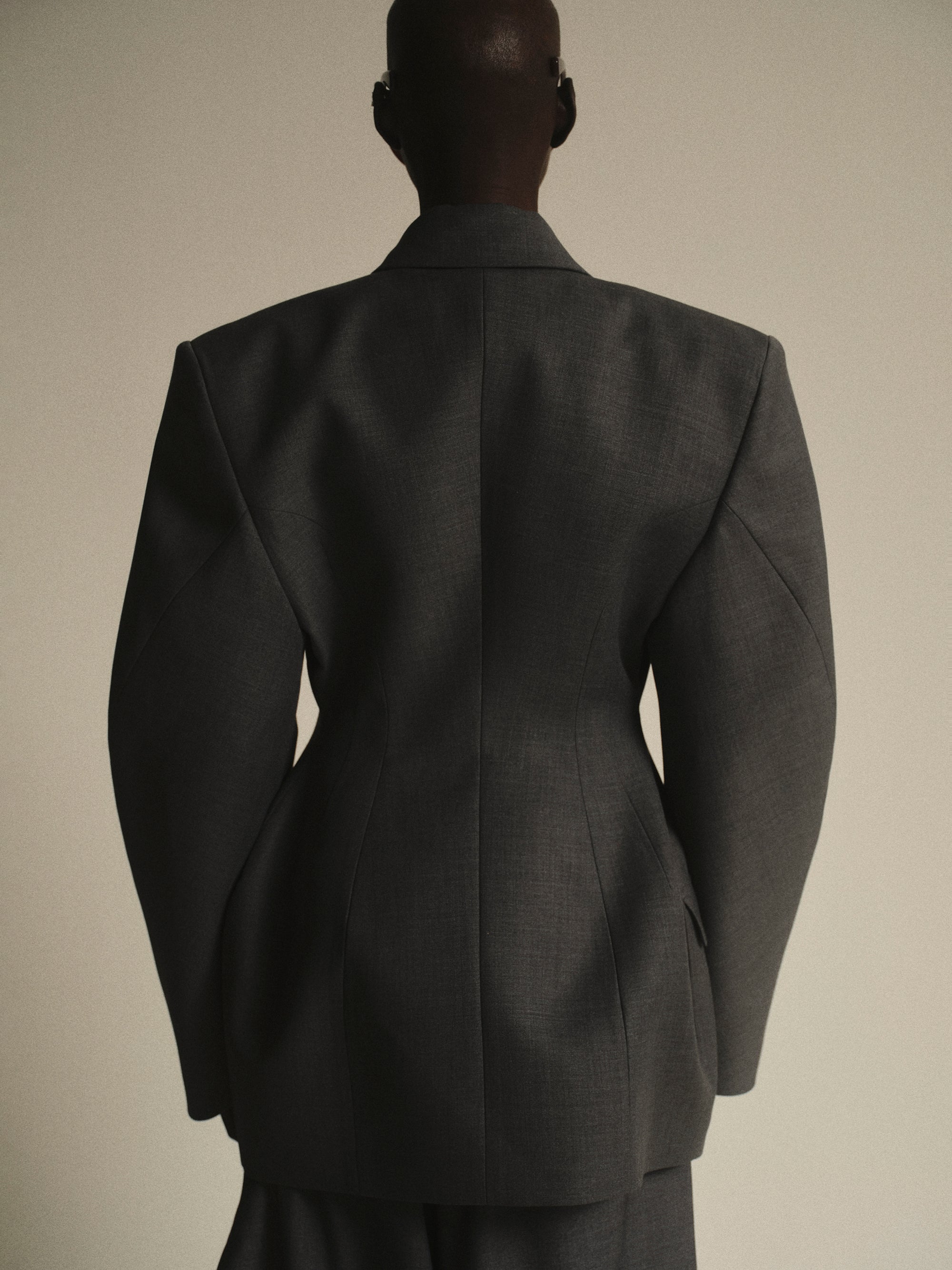 Hourglass Blazer, Grey