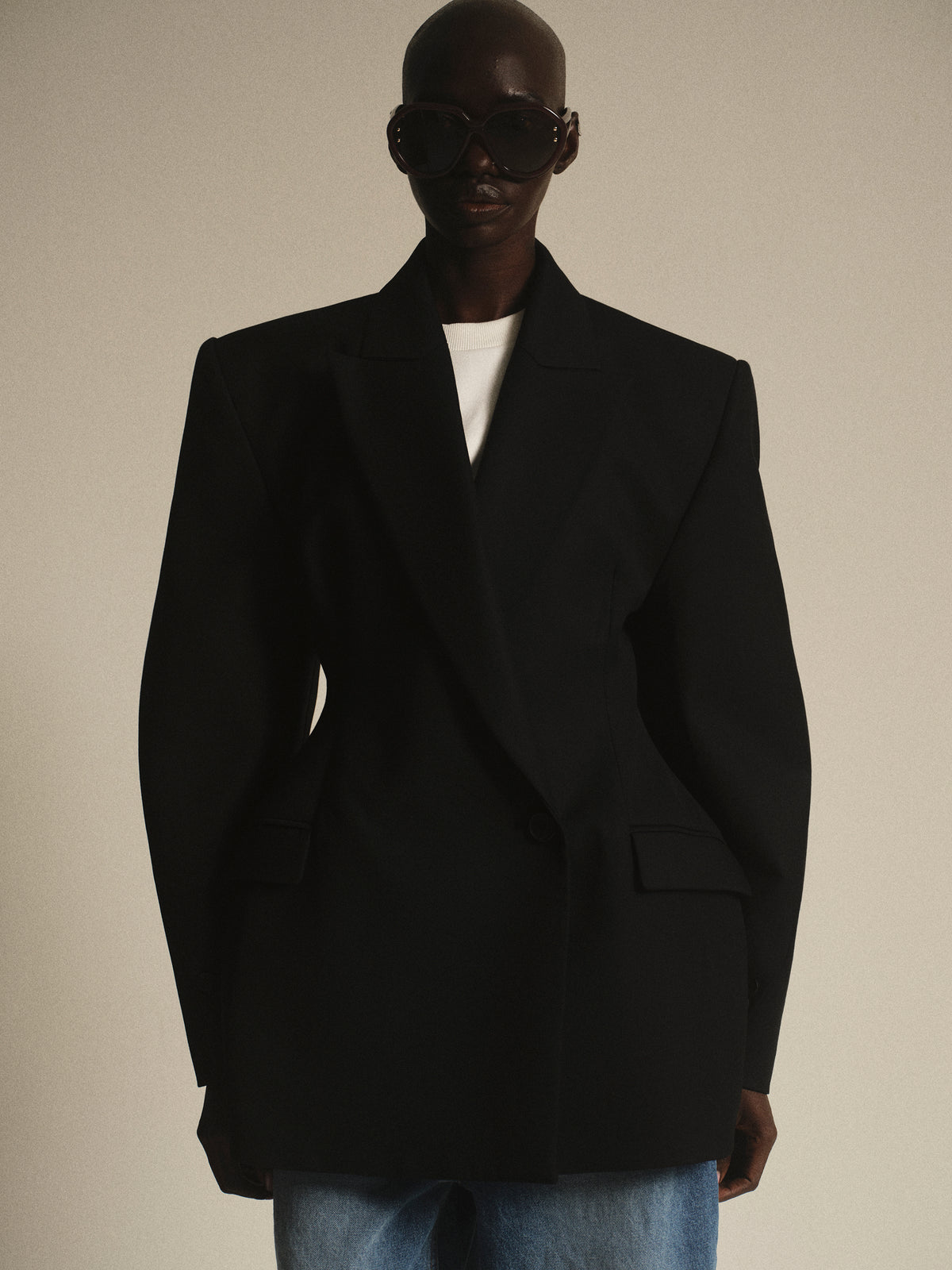 Martha Hourglass Blazer, Black