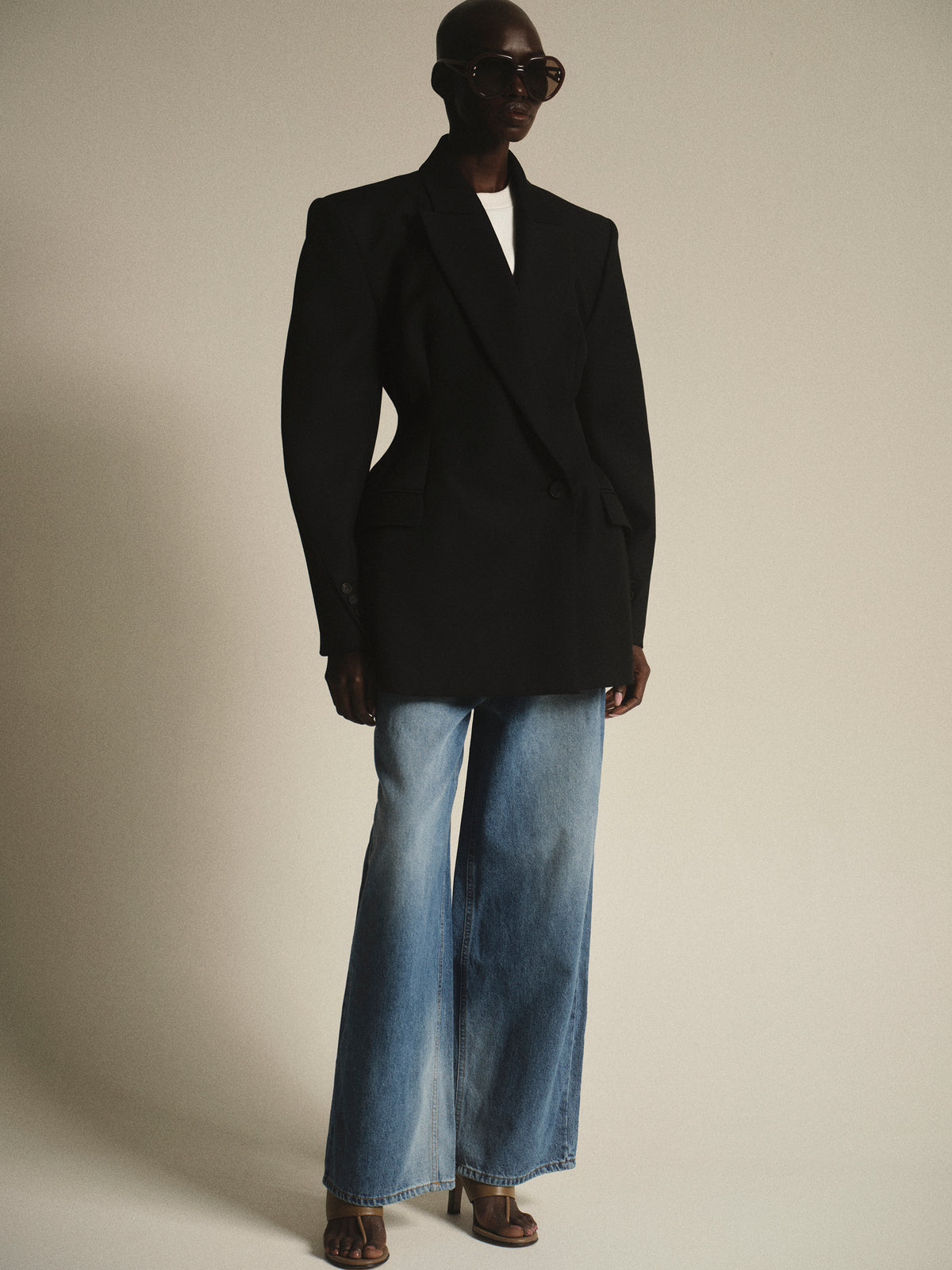 Martha Hourglass Blazer, Black