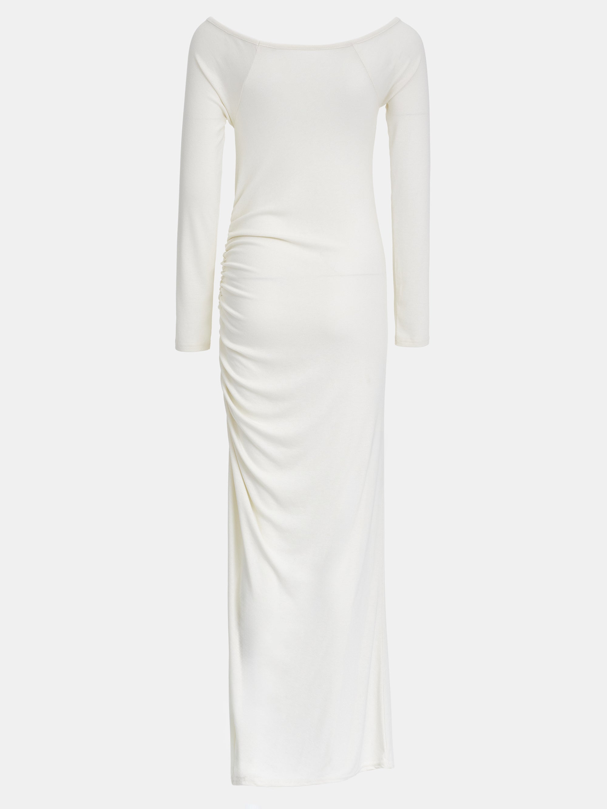 Ruched Crepe Dress, Ivory