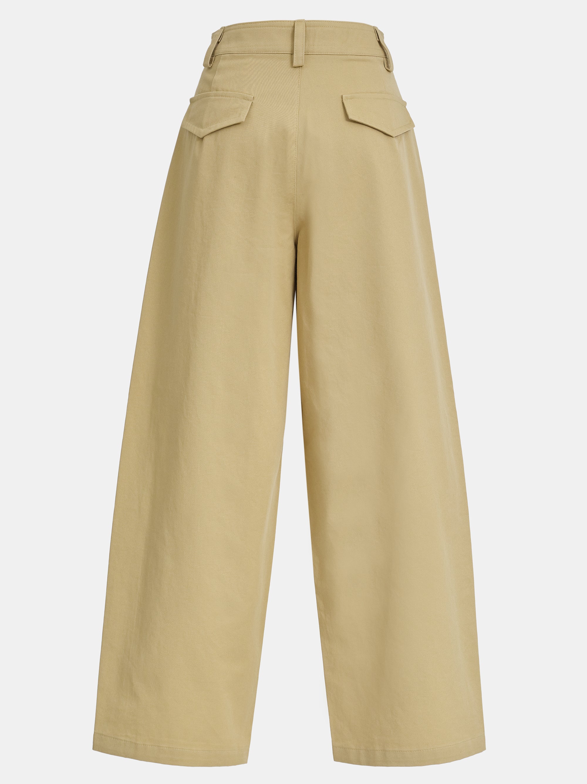 Rounded-Leg Chino Pants, Beige