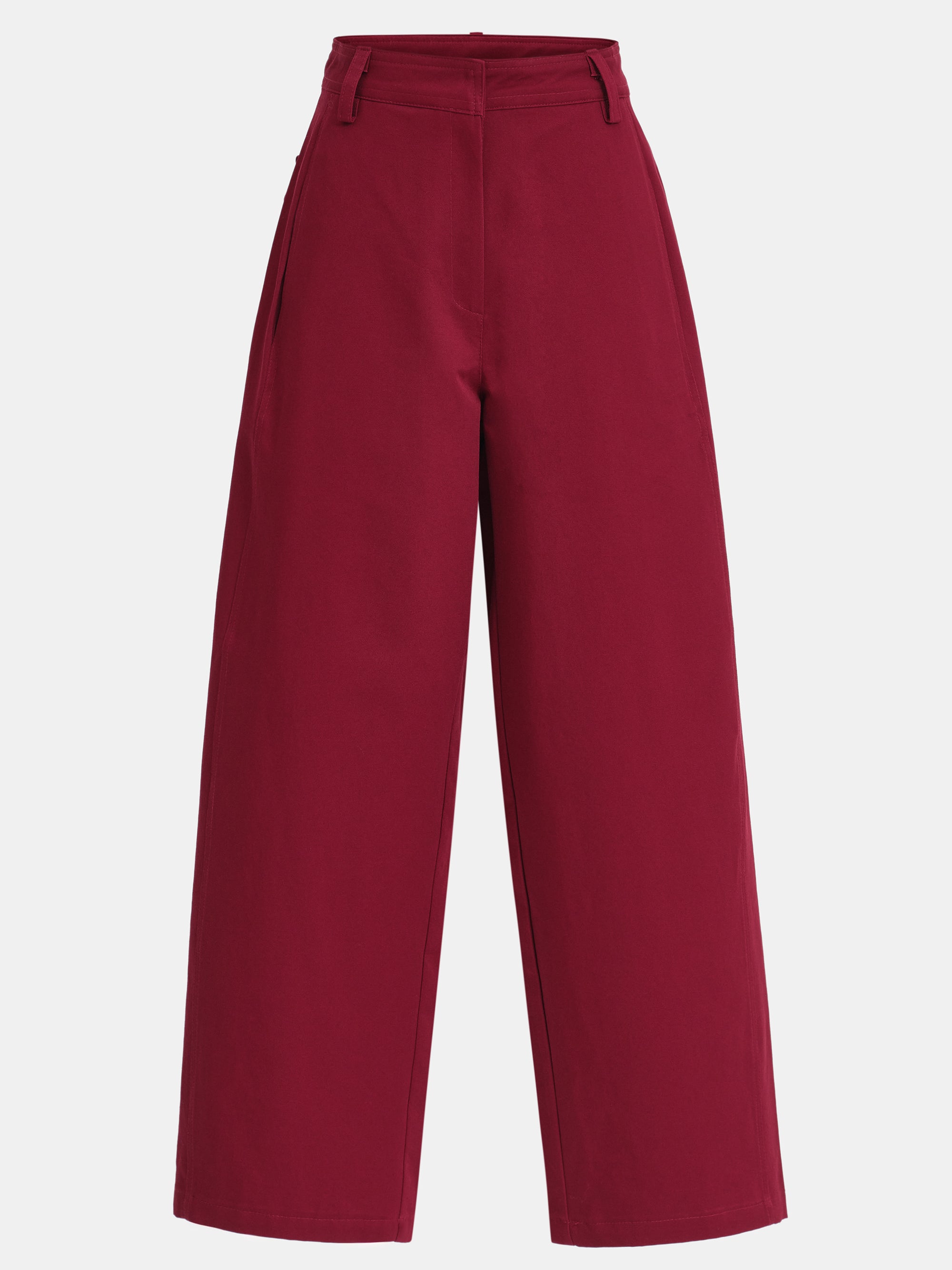Rounded-Leg Chino Pants, Red