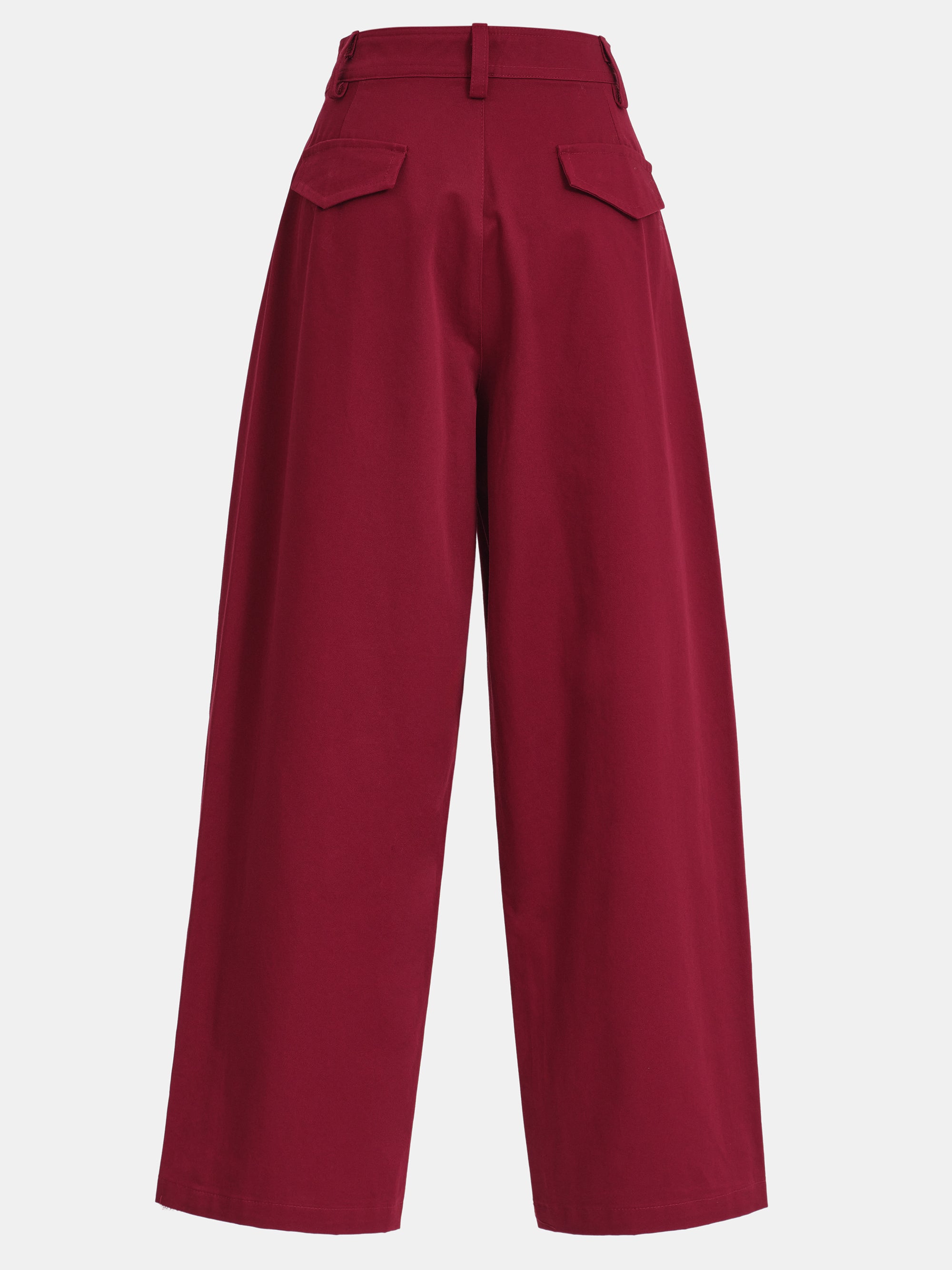 Rounded-Leg Chino Pants, Red
