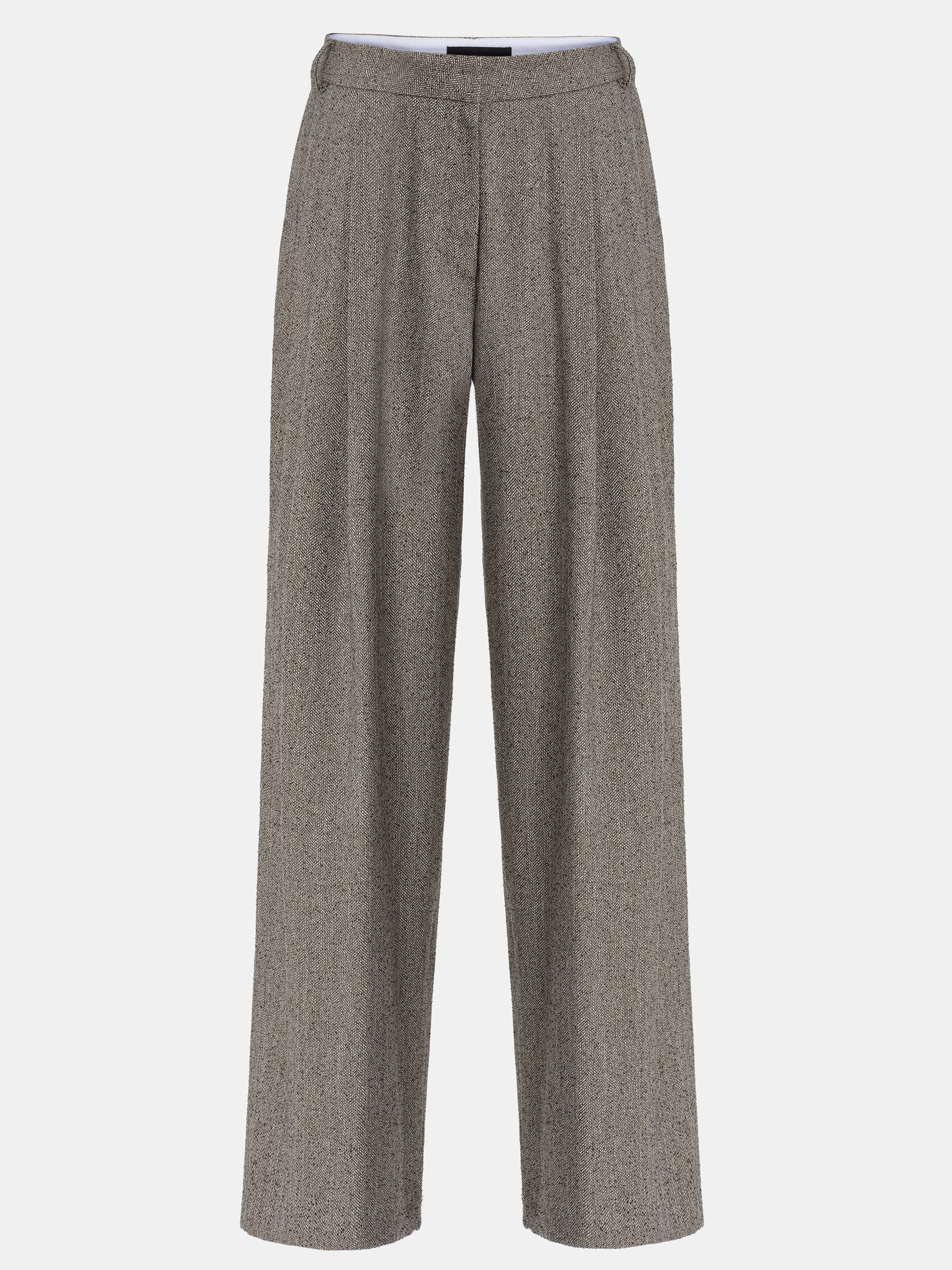 Pleated Trousers, Beige Melange