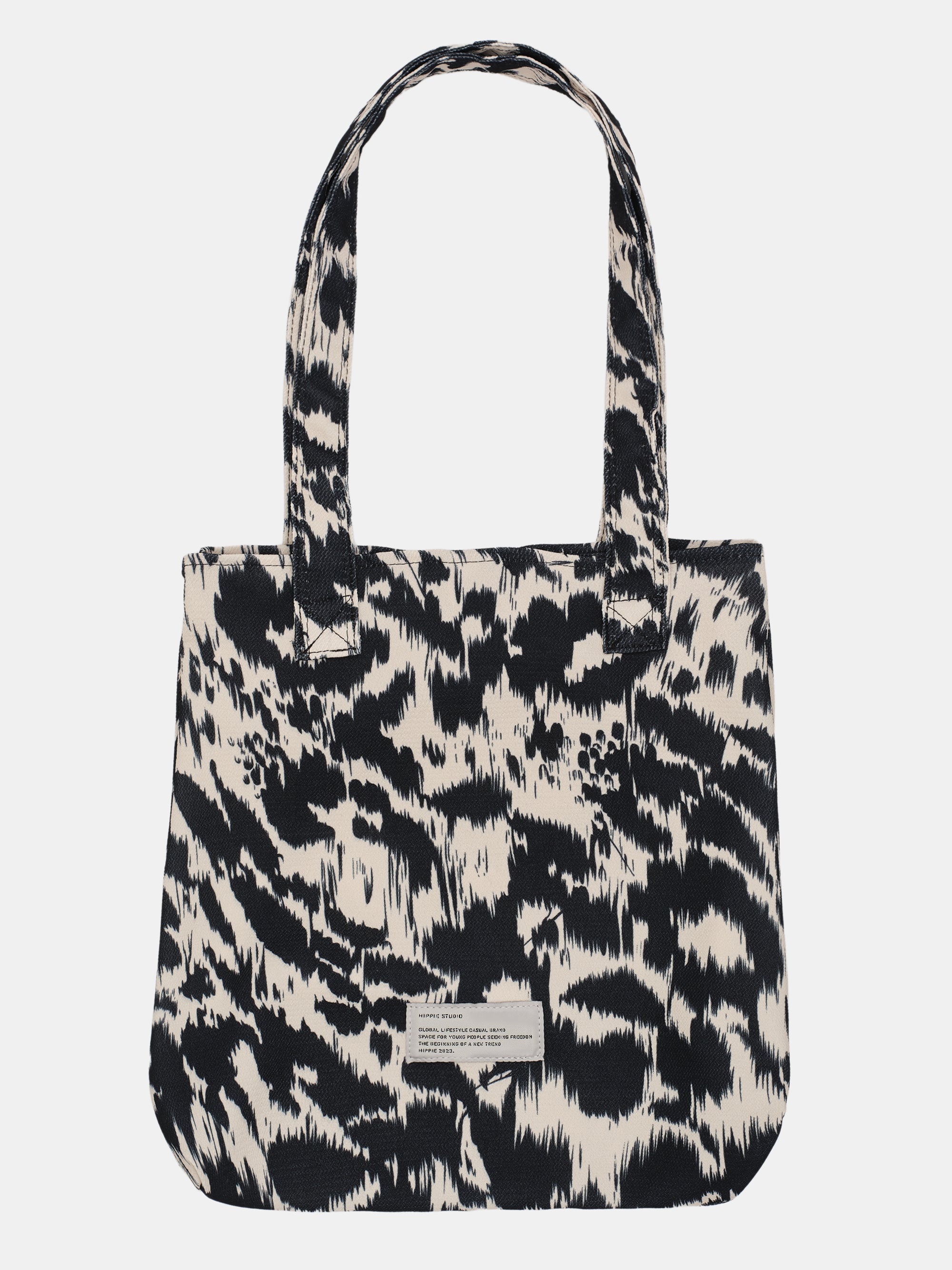 Leopard-Print Tote Bag, Black