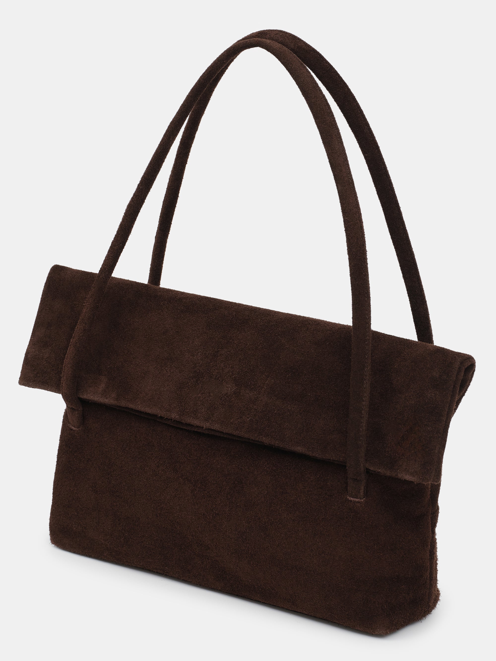 Envelope Suede Shoulder Bag, Choco