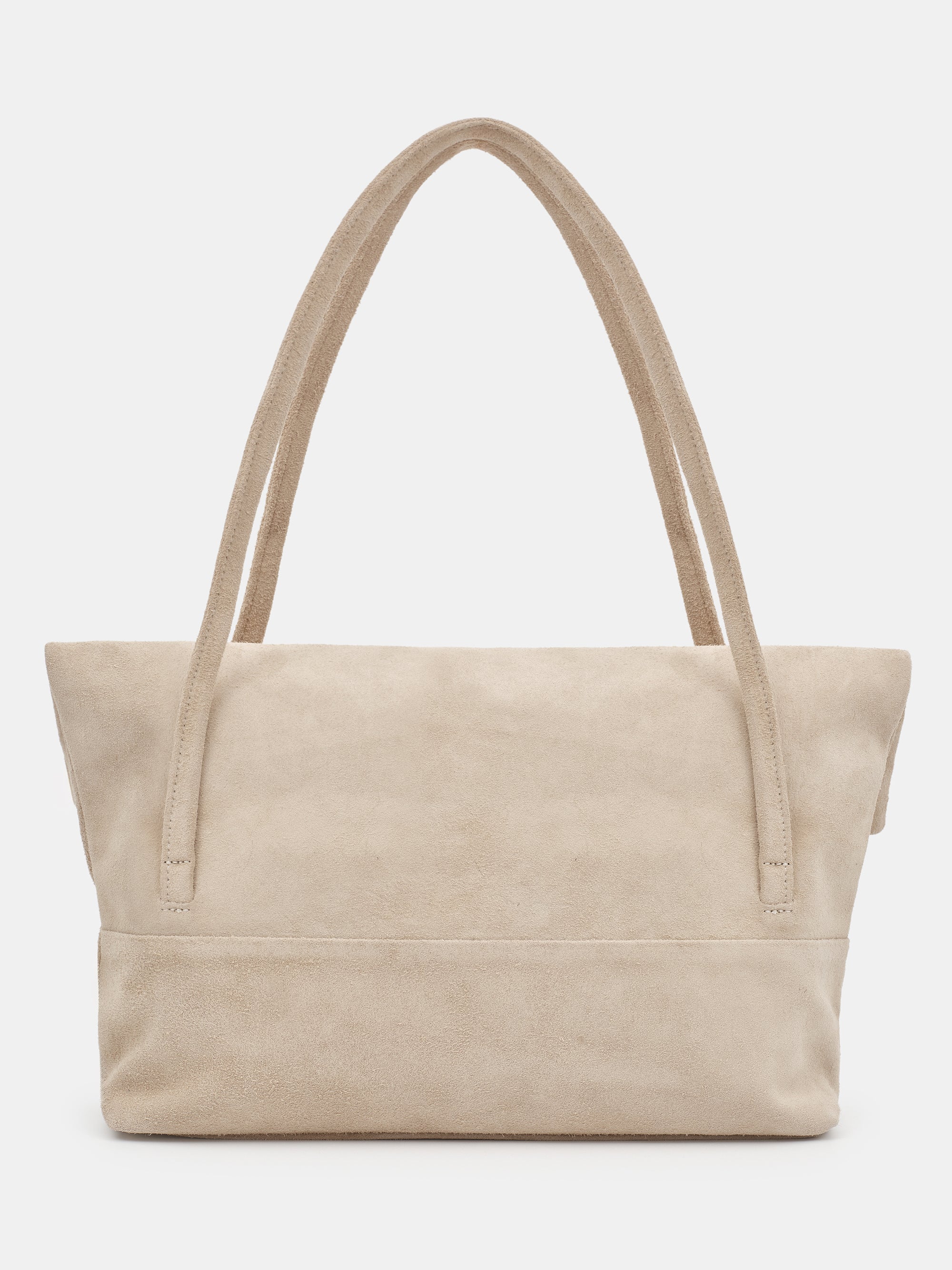 Envelope Suede Shoulder Bag, Nude
