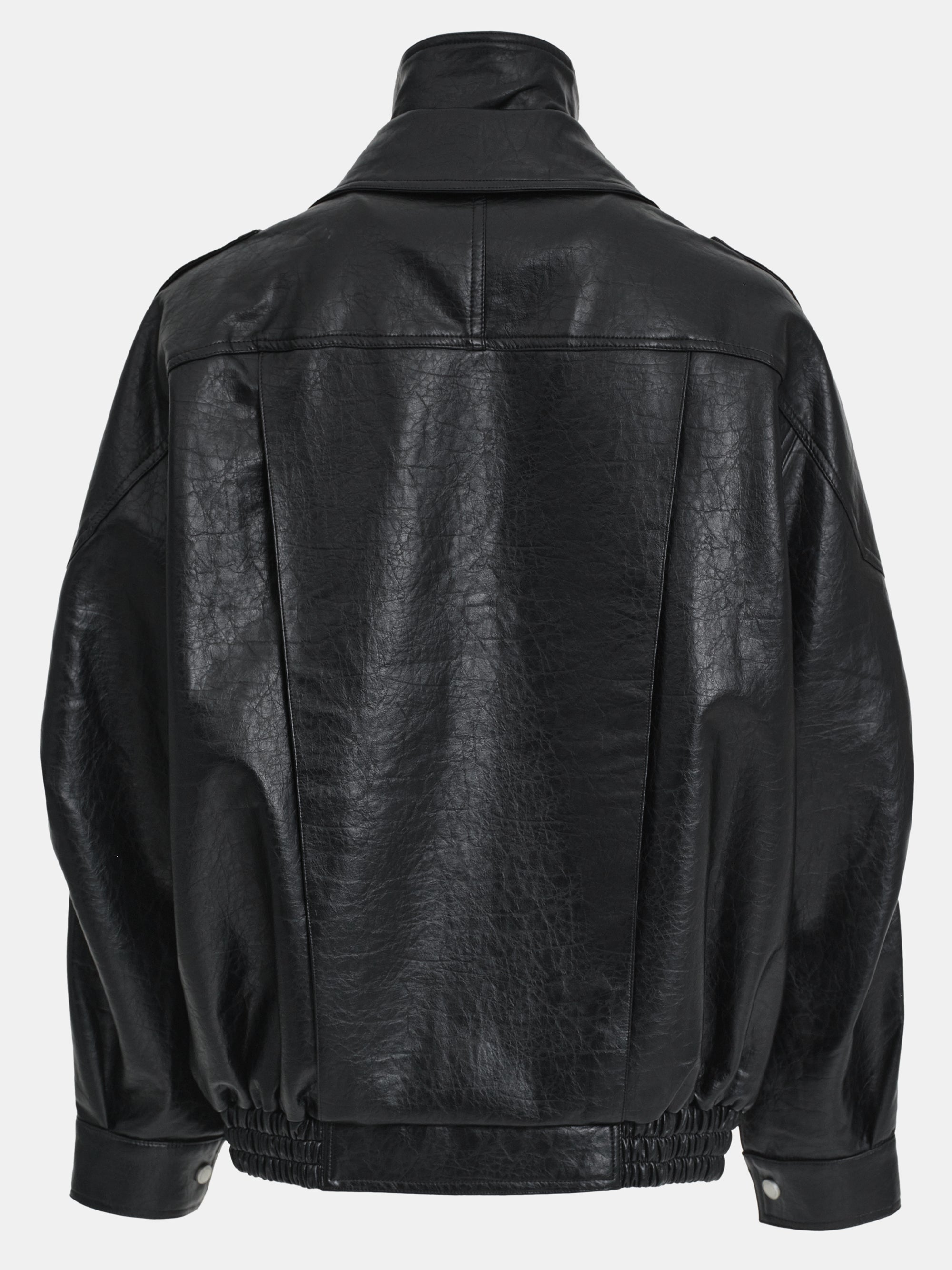 Double Lapel Biker Jacket, Black