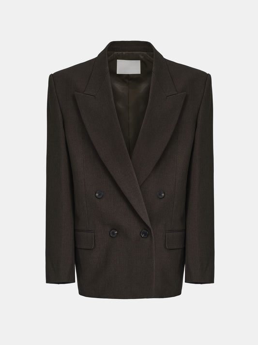 Gelso Double Breasted Blazer, Brown