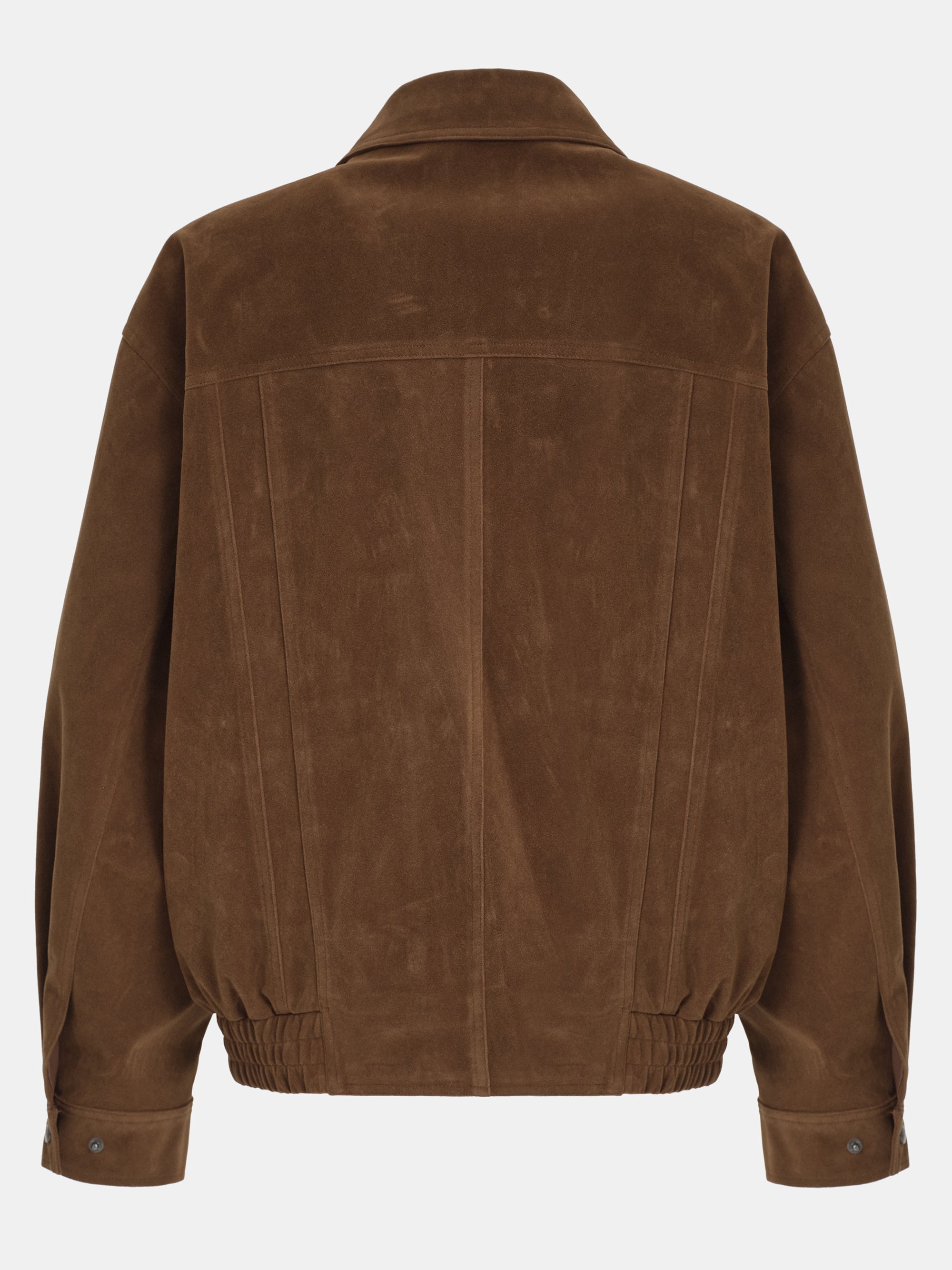 Suede Effect Bomber Jacket, Cognac