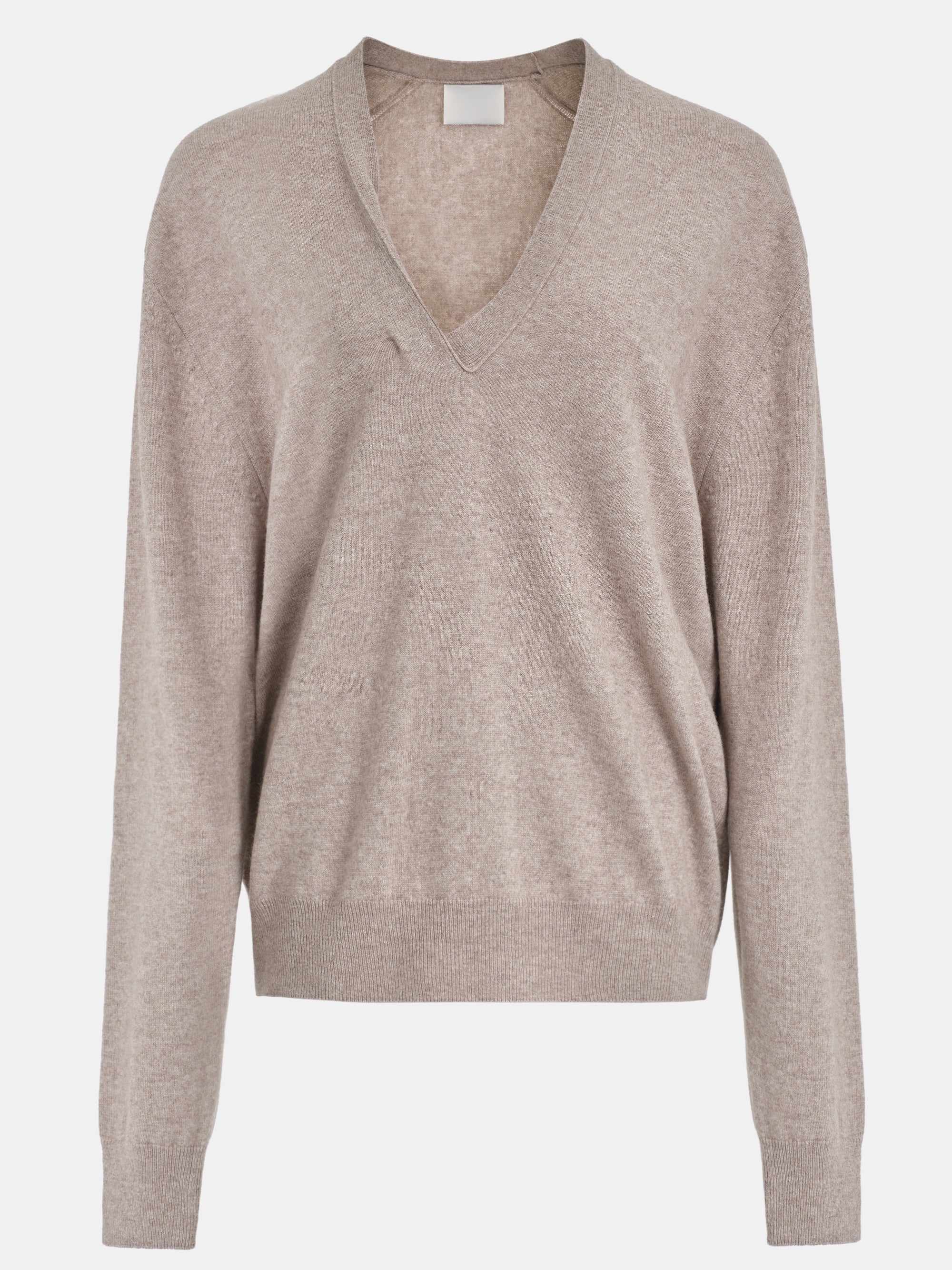 Half Twist V-Neck Pullover, Beige