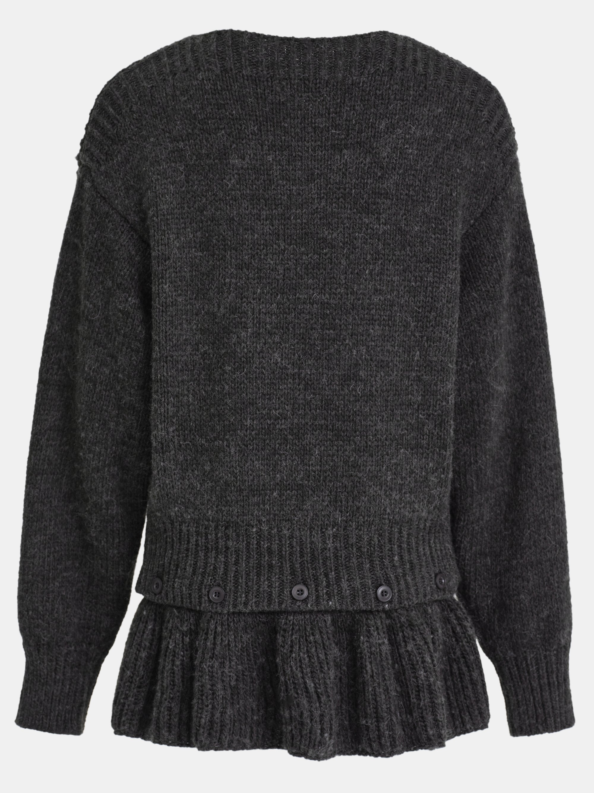 Peplum Hem Knit Sweater, Charcoal