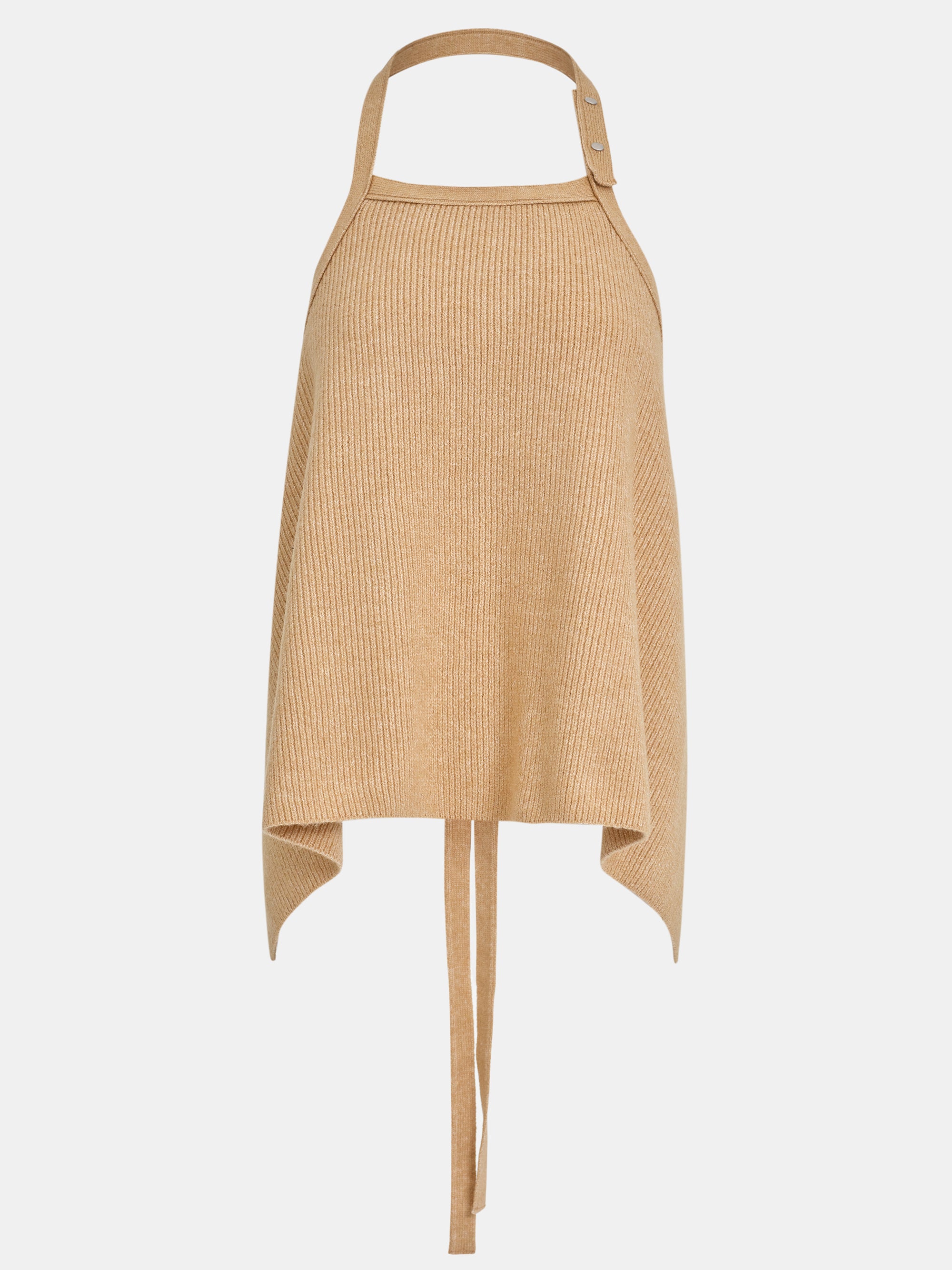 Rib-Knit Halter Tank Top, Sahara