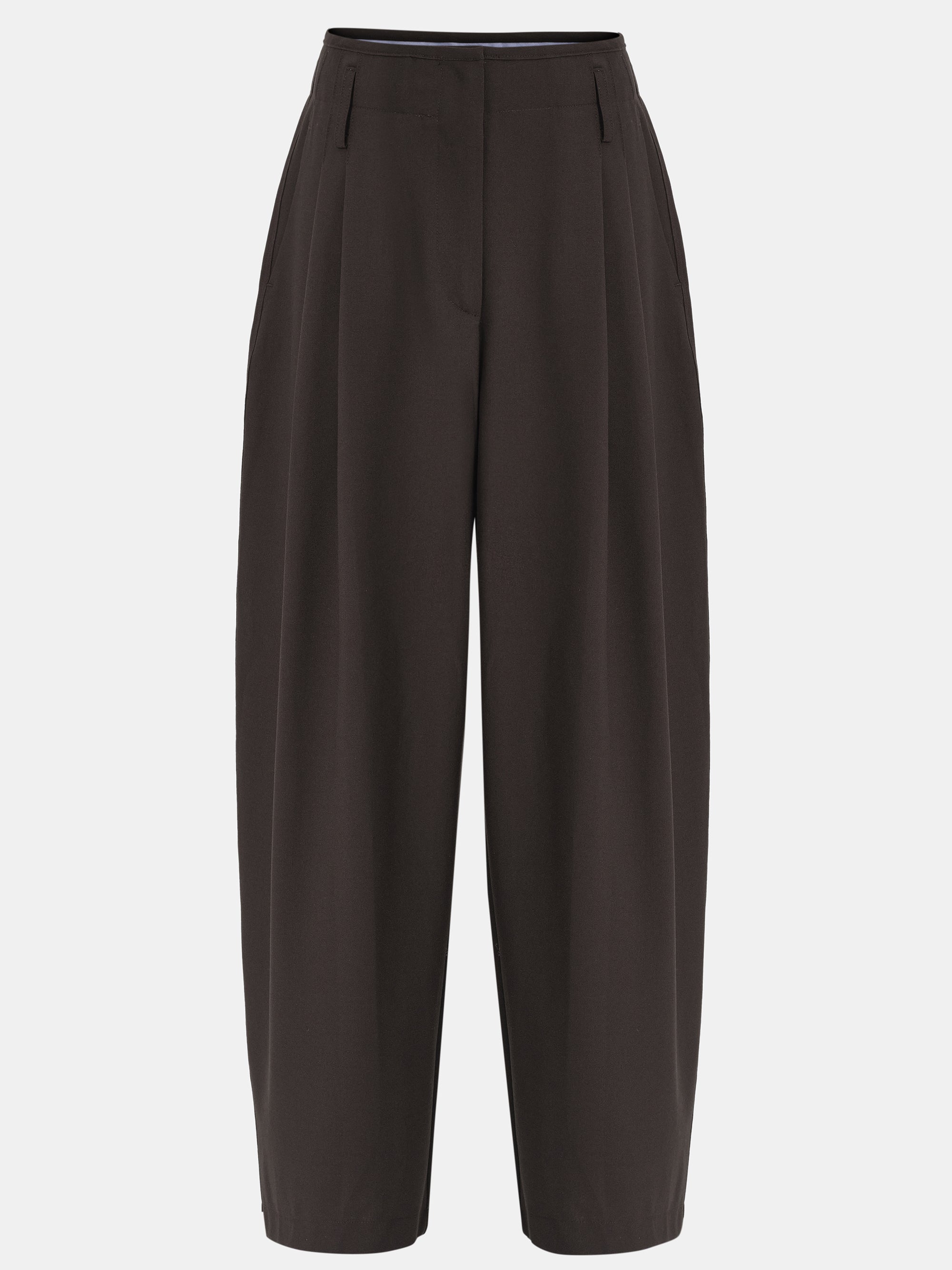 Wide Leg Pleated Trousers, Brown