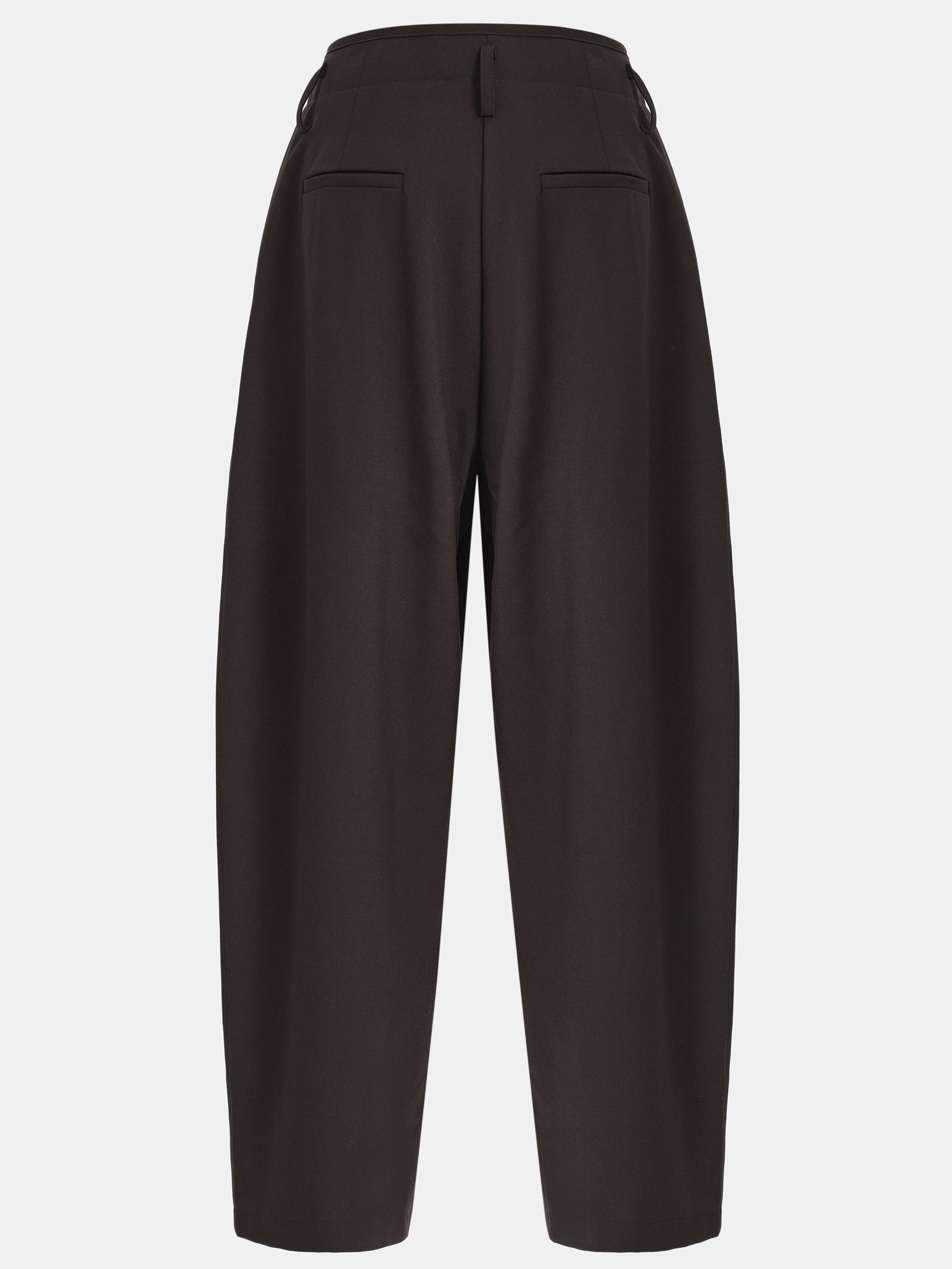 Wide Leg Pleated Trousers, Brown