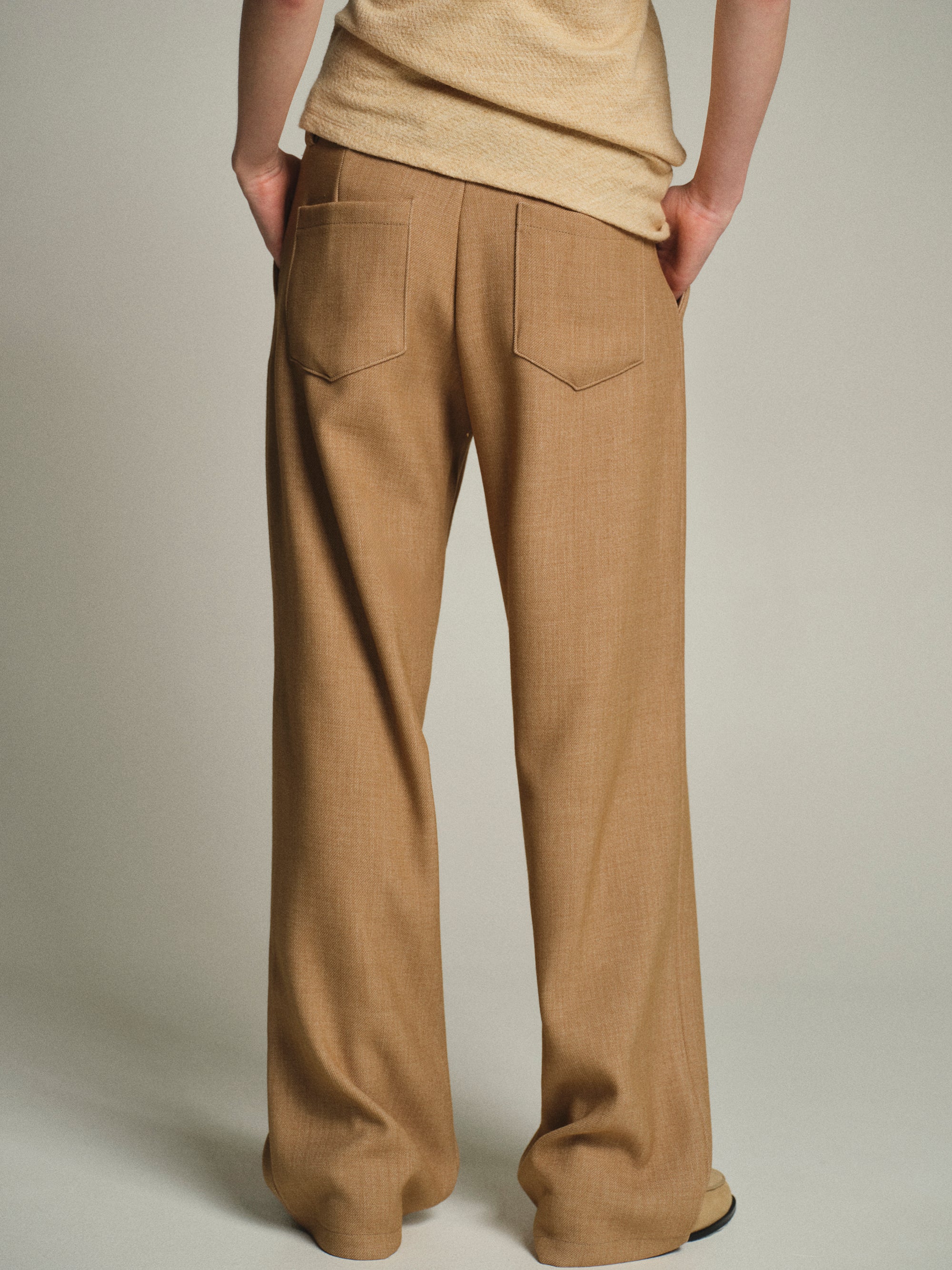 Nangy Tailored Trousers, Tan Beige