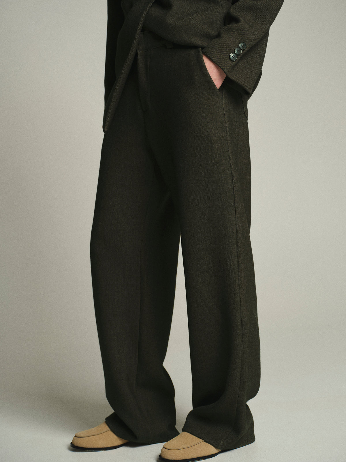 Nangy Tailored Trousers, Khaki