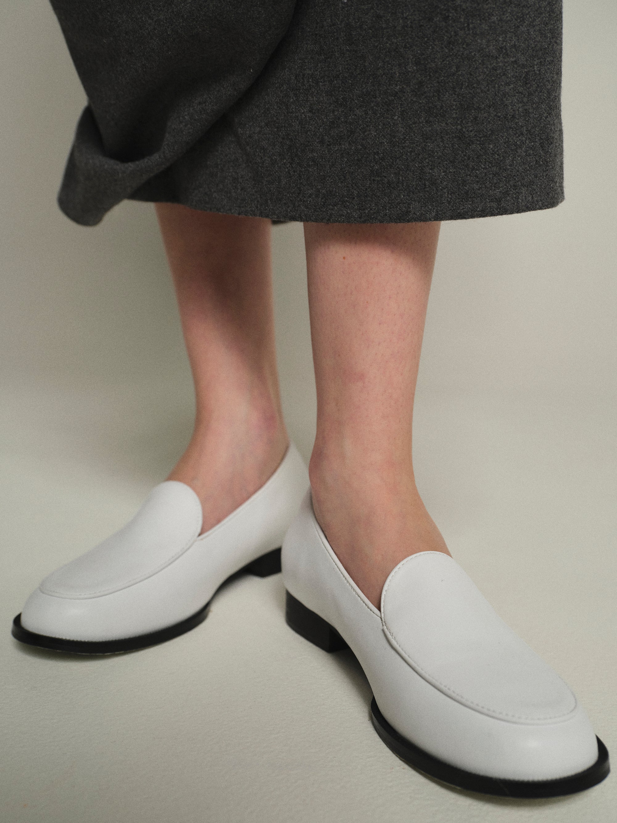 Soft Leather Loafers, White