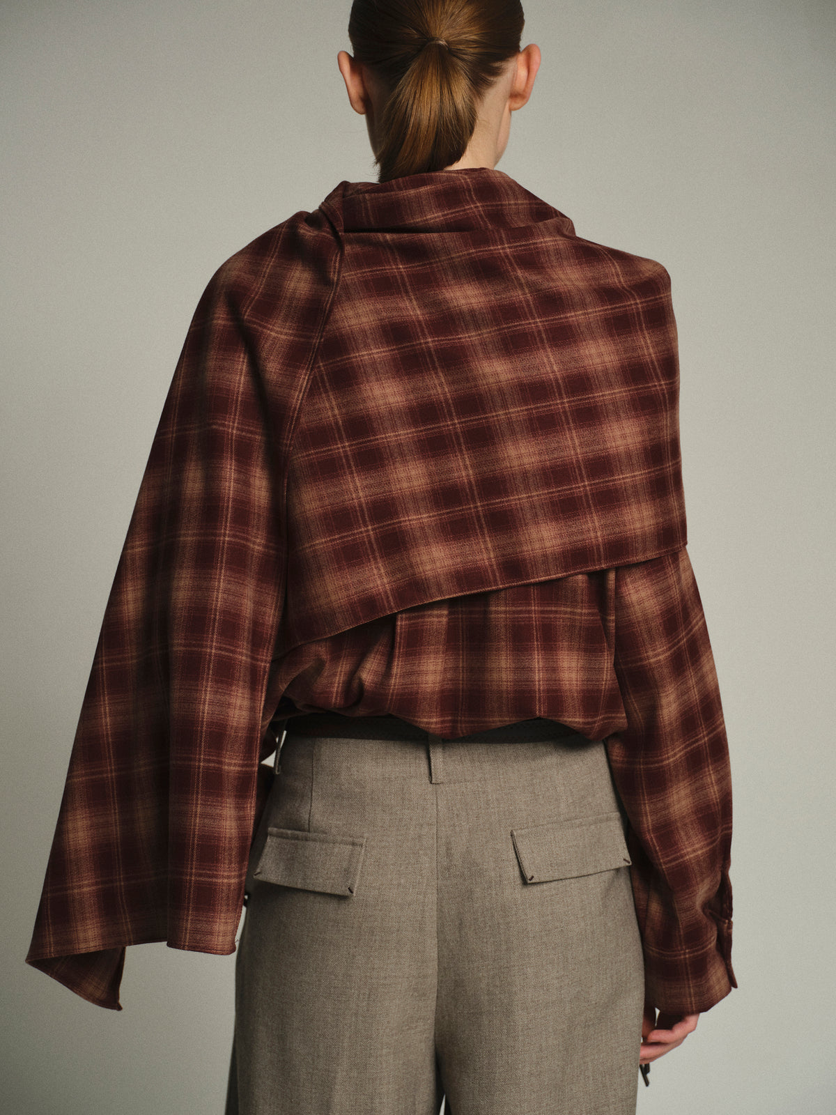 Malia Plaid Scarf Shirt, Sienna