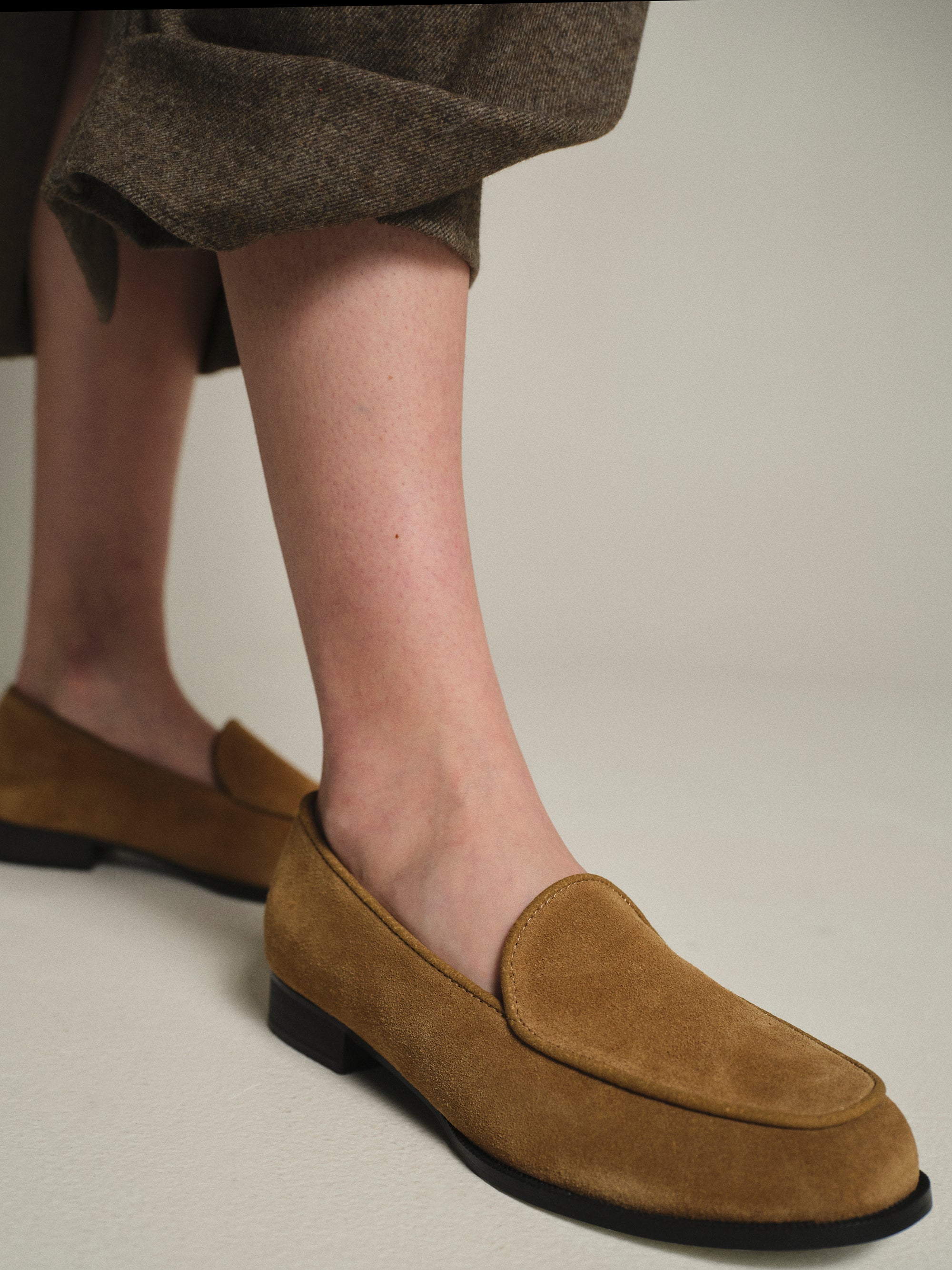 Soft Suede Loafers, Camel