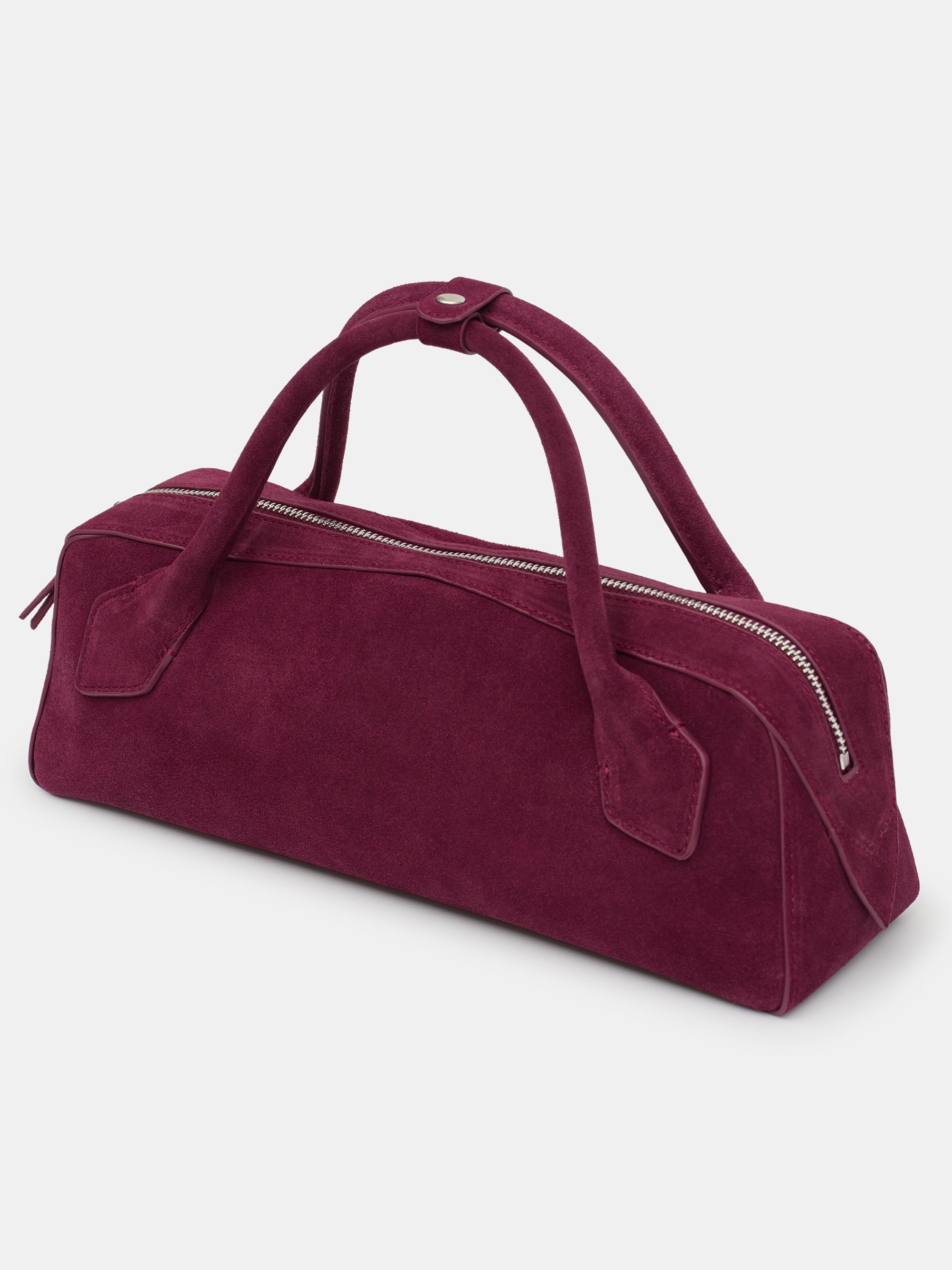 Suede Bowling Bag, Zifandel