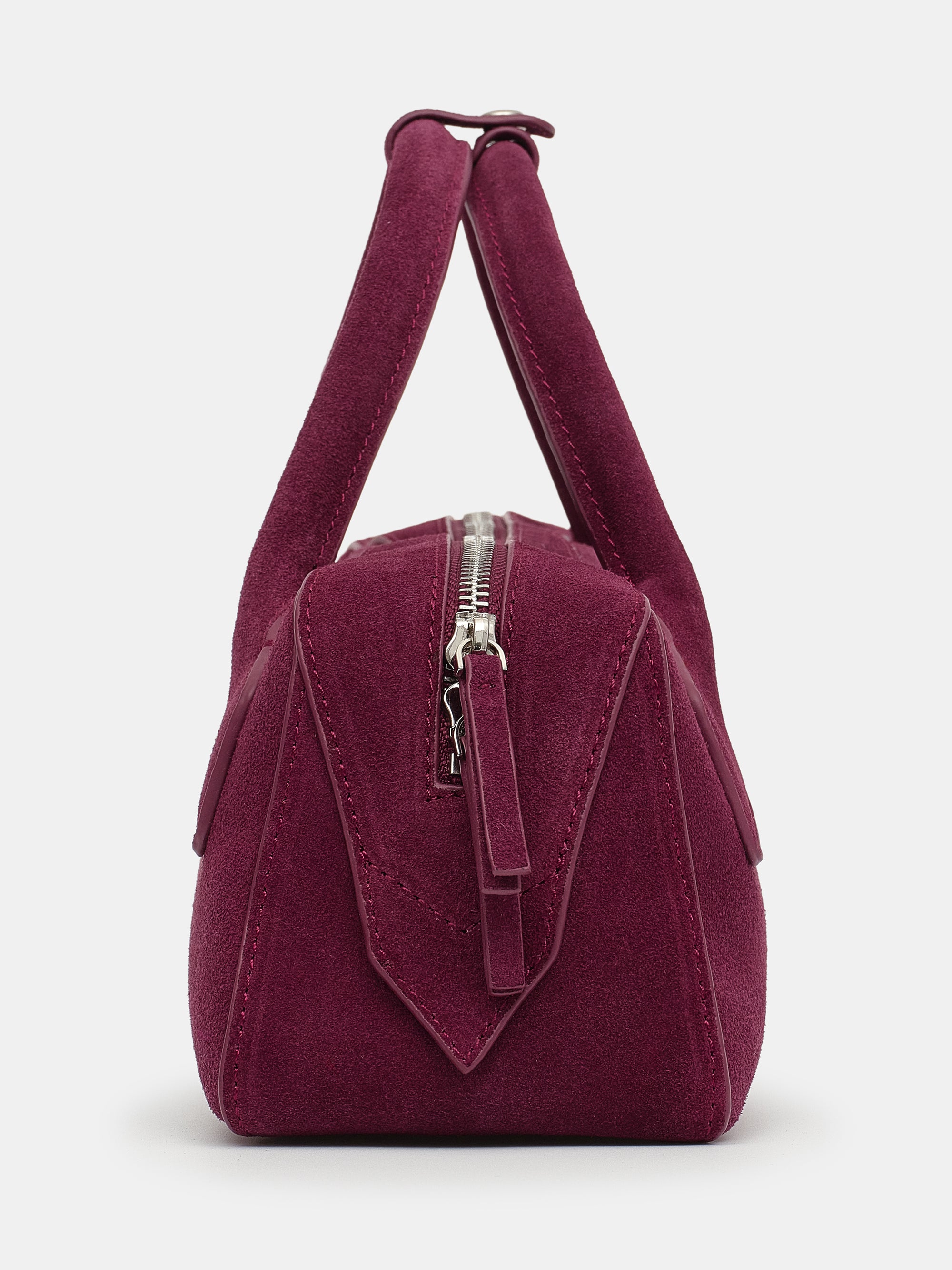 Suede Bowling Bag, Zifandel