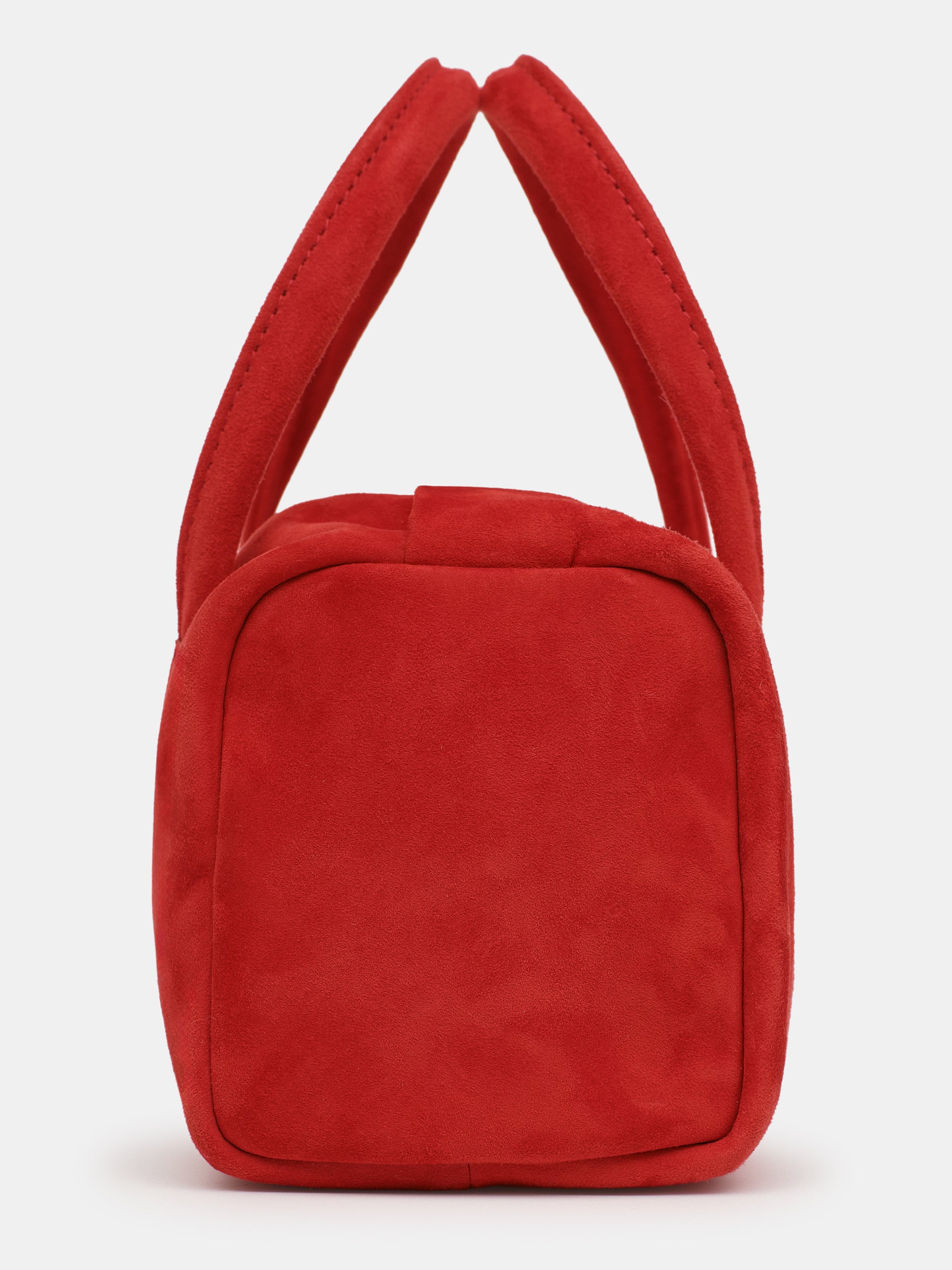 Mini Suede Handle Bag, Red