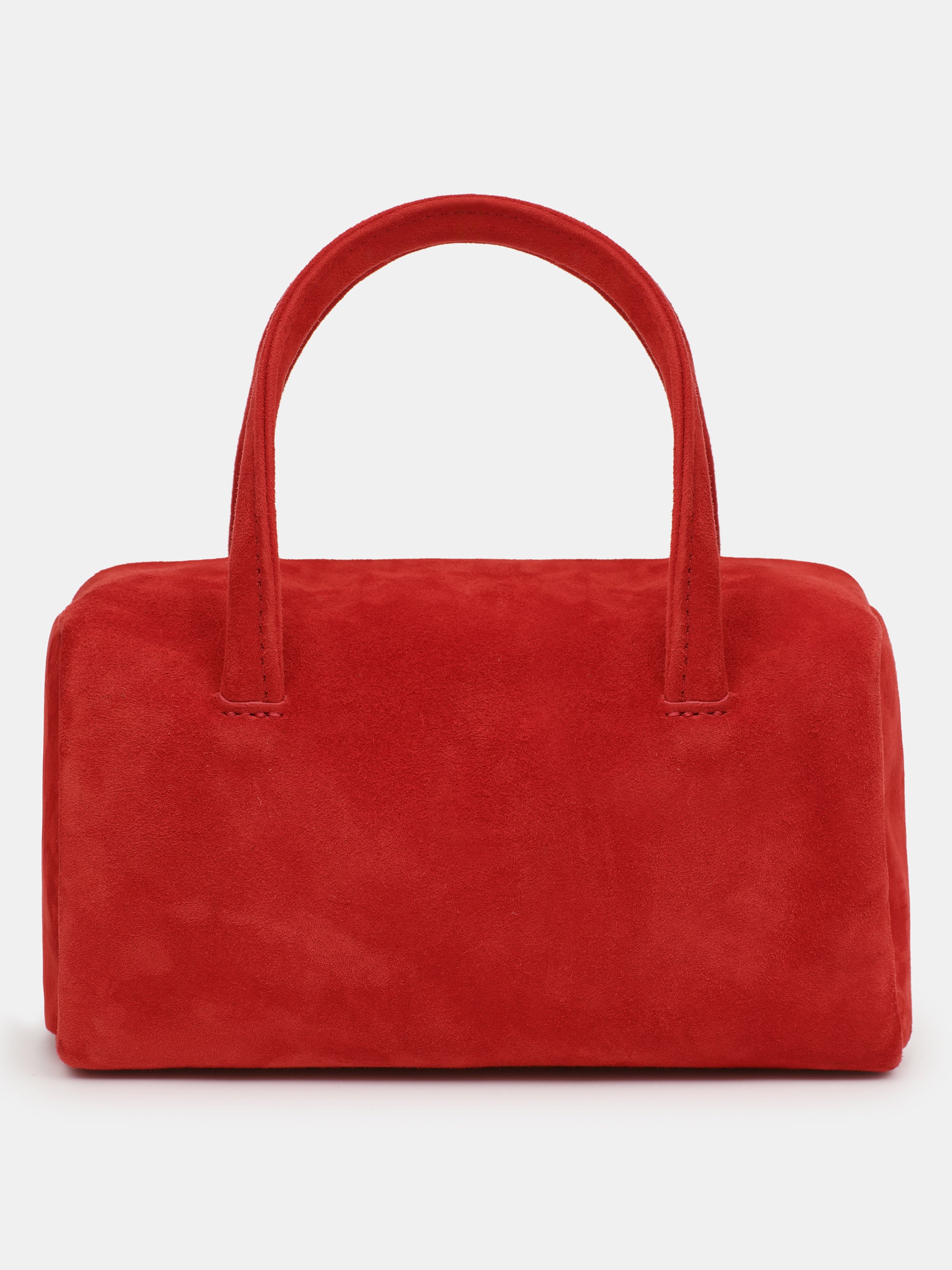 Mini Suede Handle Bag, Red