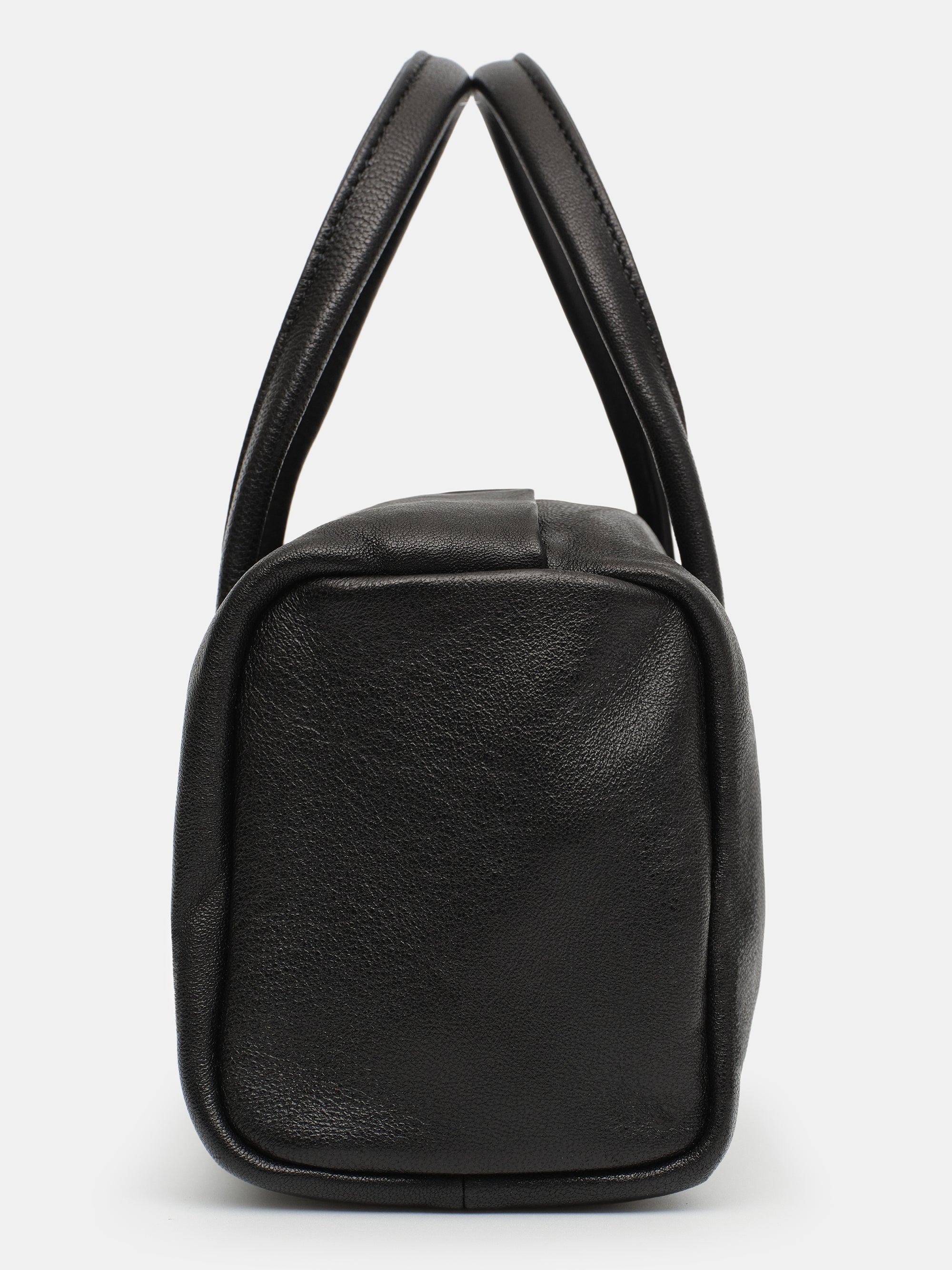 Mini Leather Handle Bag, Black