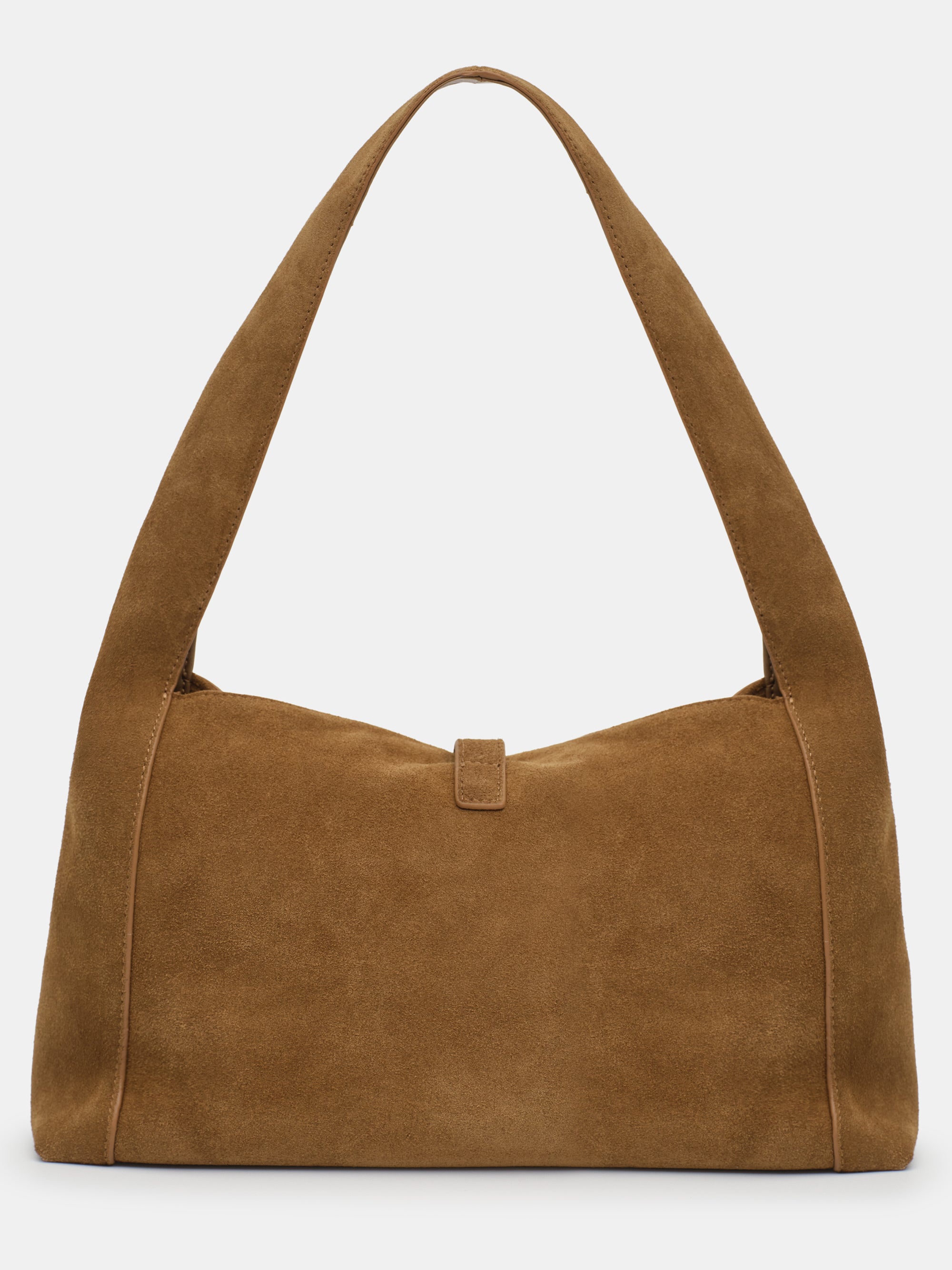 Slouchy Suede Shoulder Bag, Brown