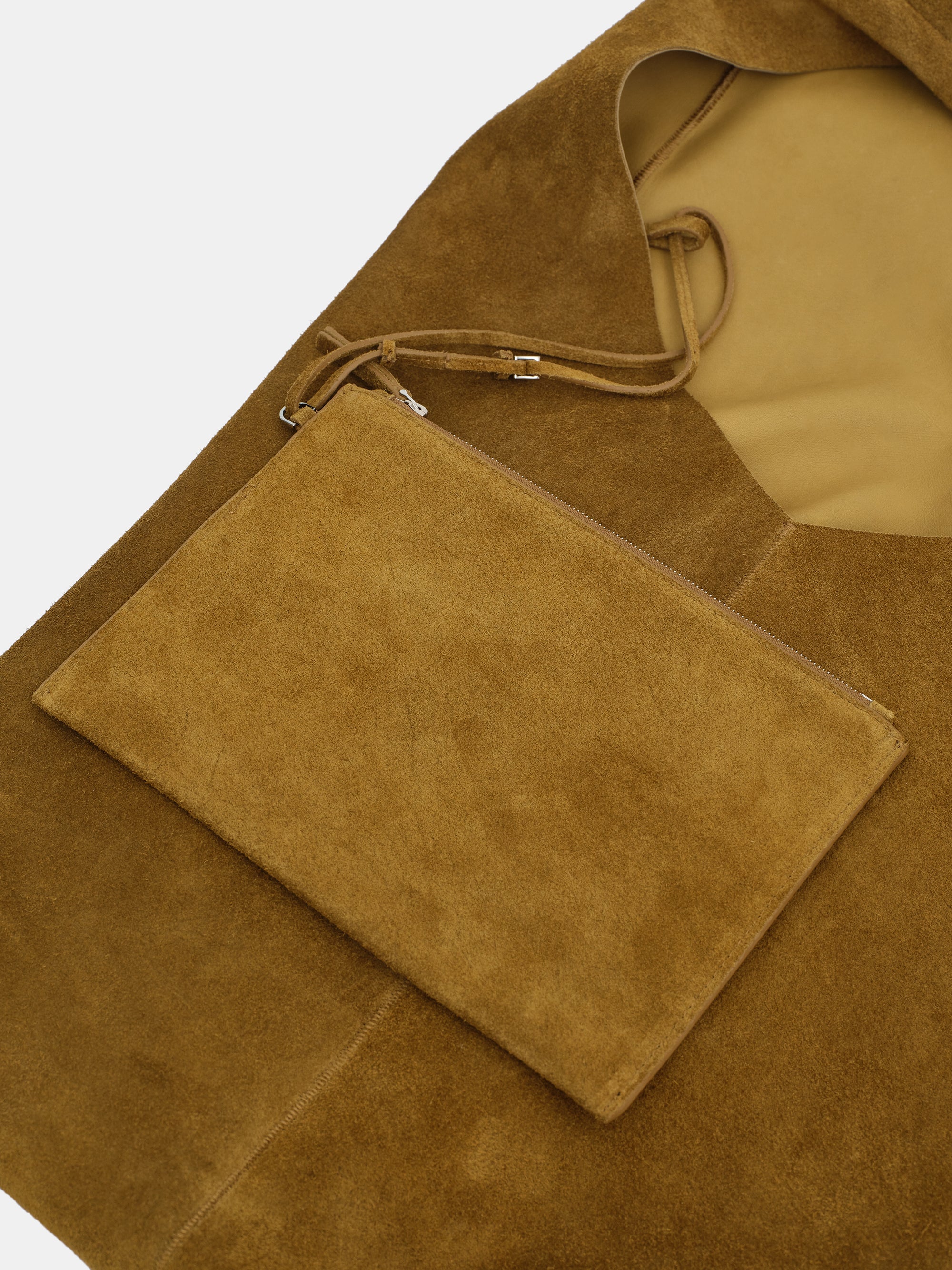 Suede Hobo Bag, Camel