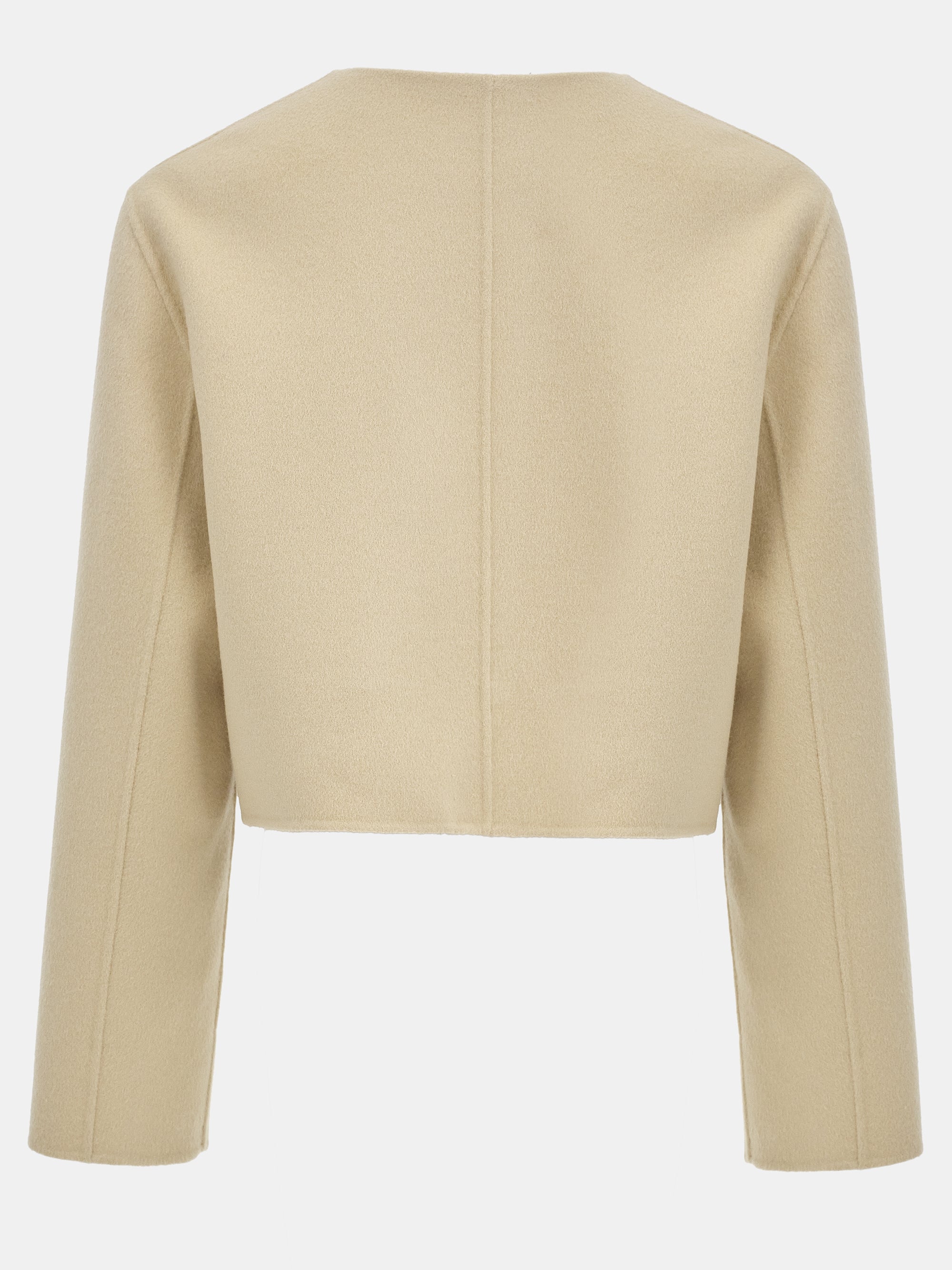 Scarf Wool Short Coat, Beige