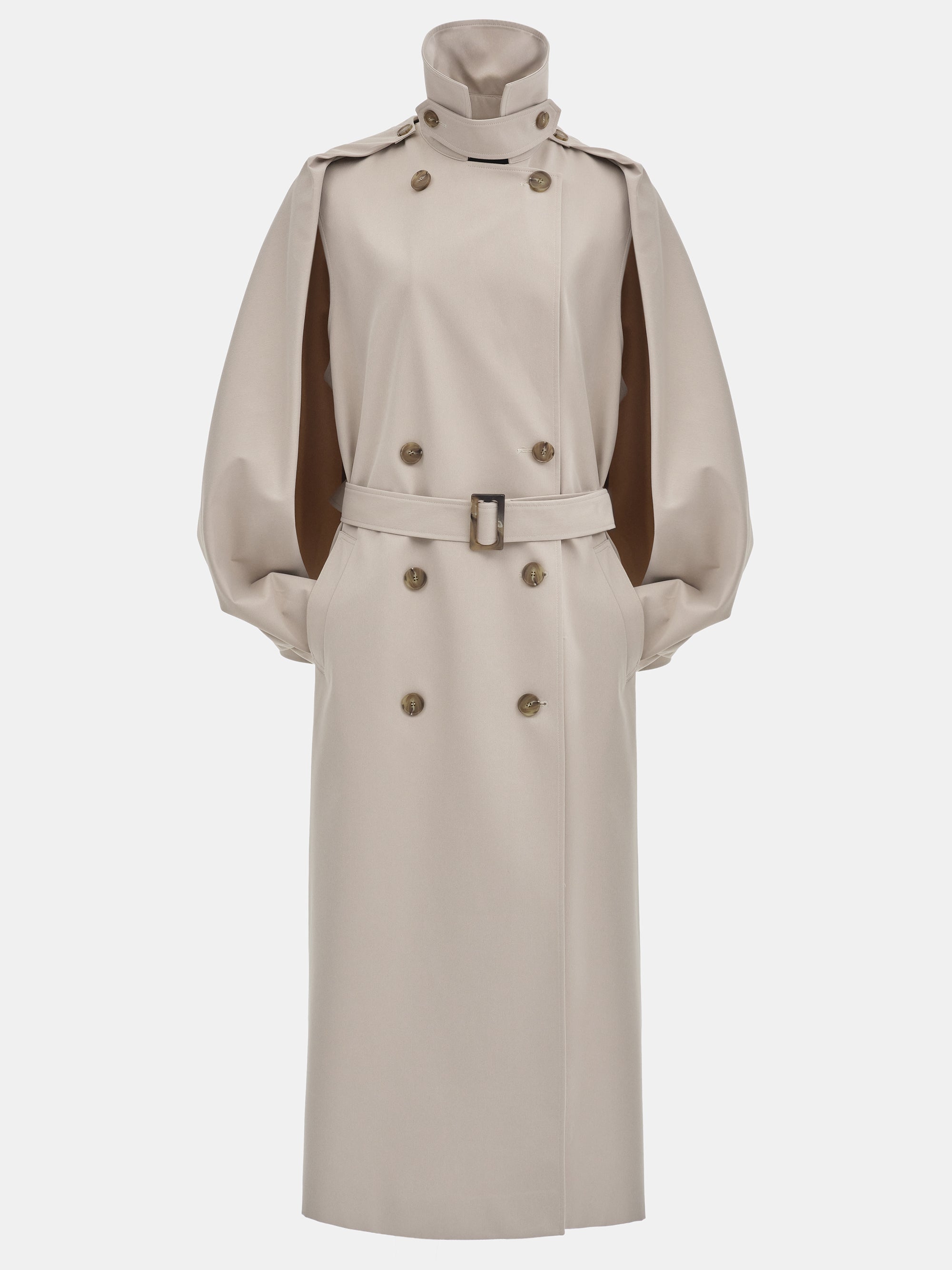 Slit Sleeve Trench Coat, Beige