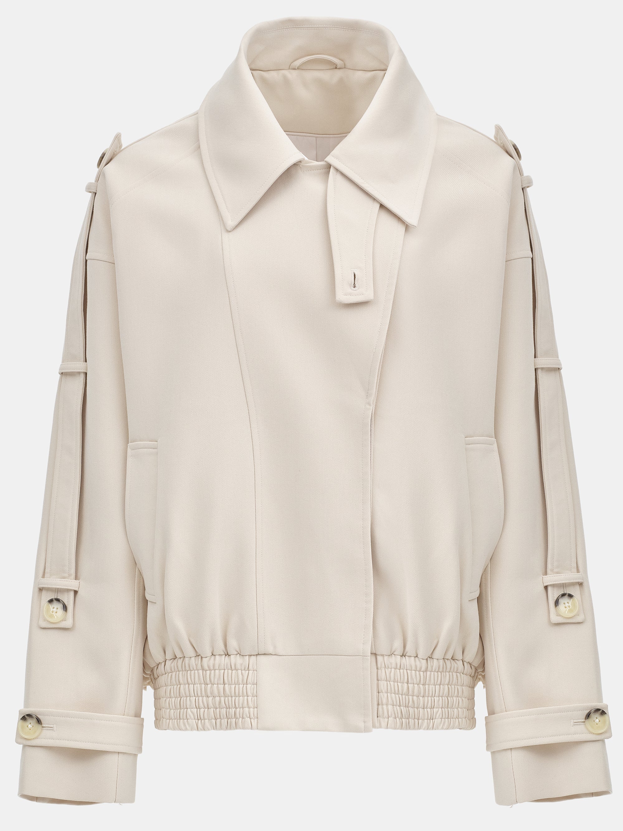 Epaulet Bomber Jacket, Ivory