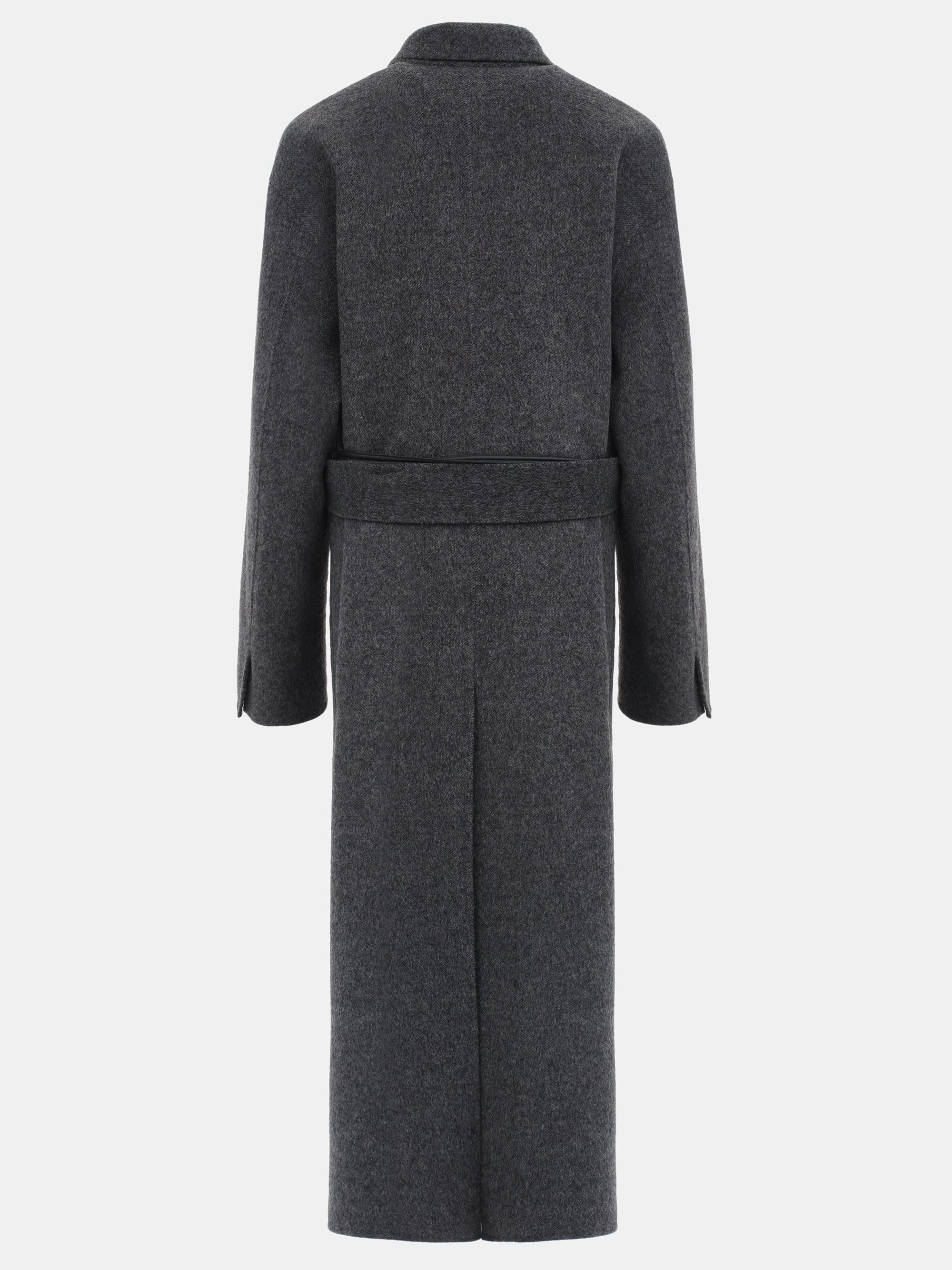 100% Wool Shawl-Collar Coat, Charcoal