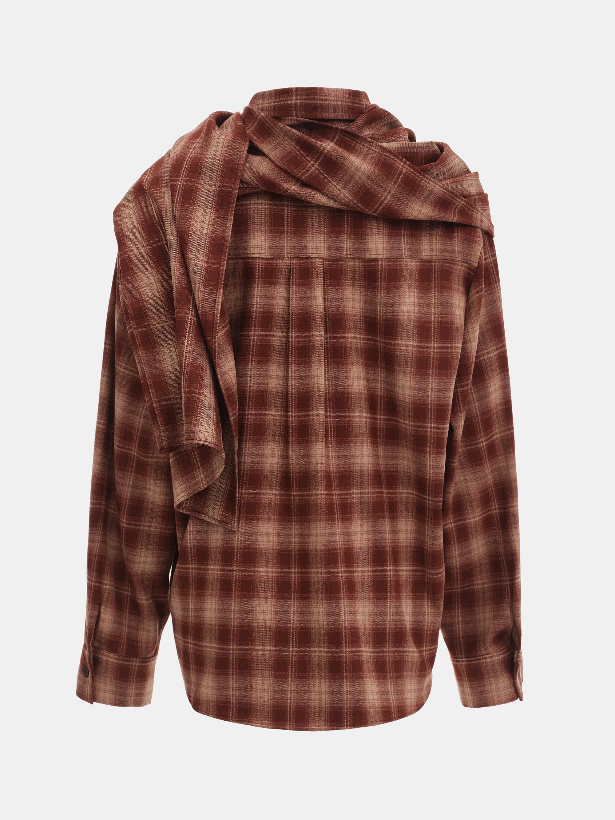 Malia Plaid Scarf Shirt, Sienna
