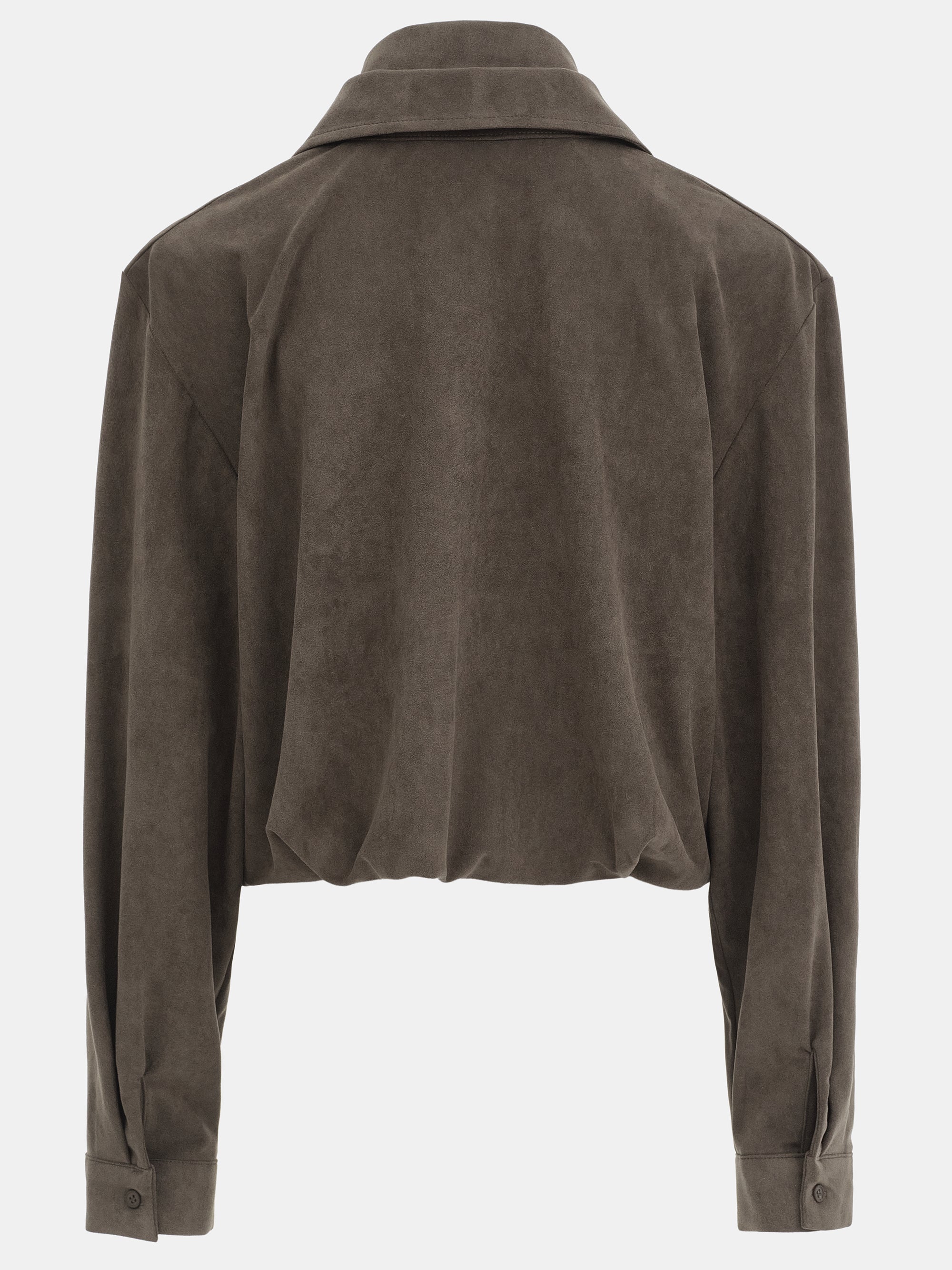 Layered Suede Effect Shirt, Brown