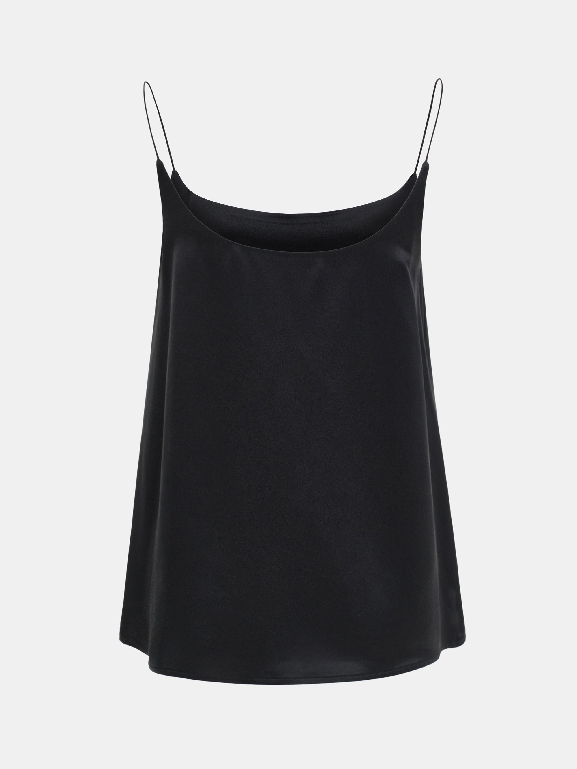 Satin Effect Tank Top, Black